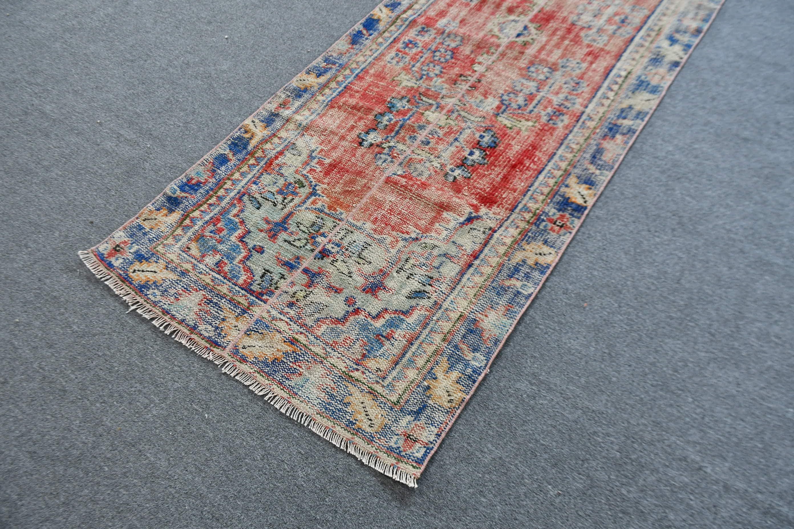 Pale Rug, Art Rug, Stair Rugs, Oriental Rug, Vintage Rug, 3.3x9.1 ft Runner Rug, Red Bedroom Rug, Rugs for Runner, Kitchen Rug, Turkish Rug