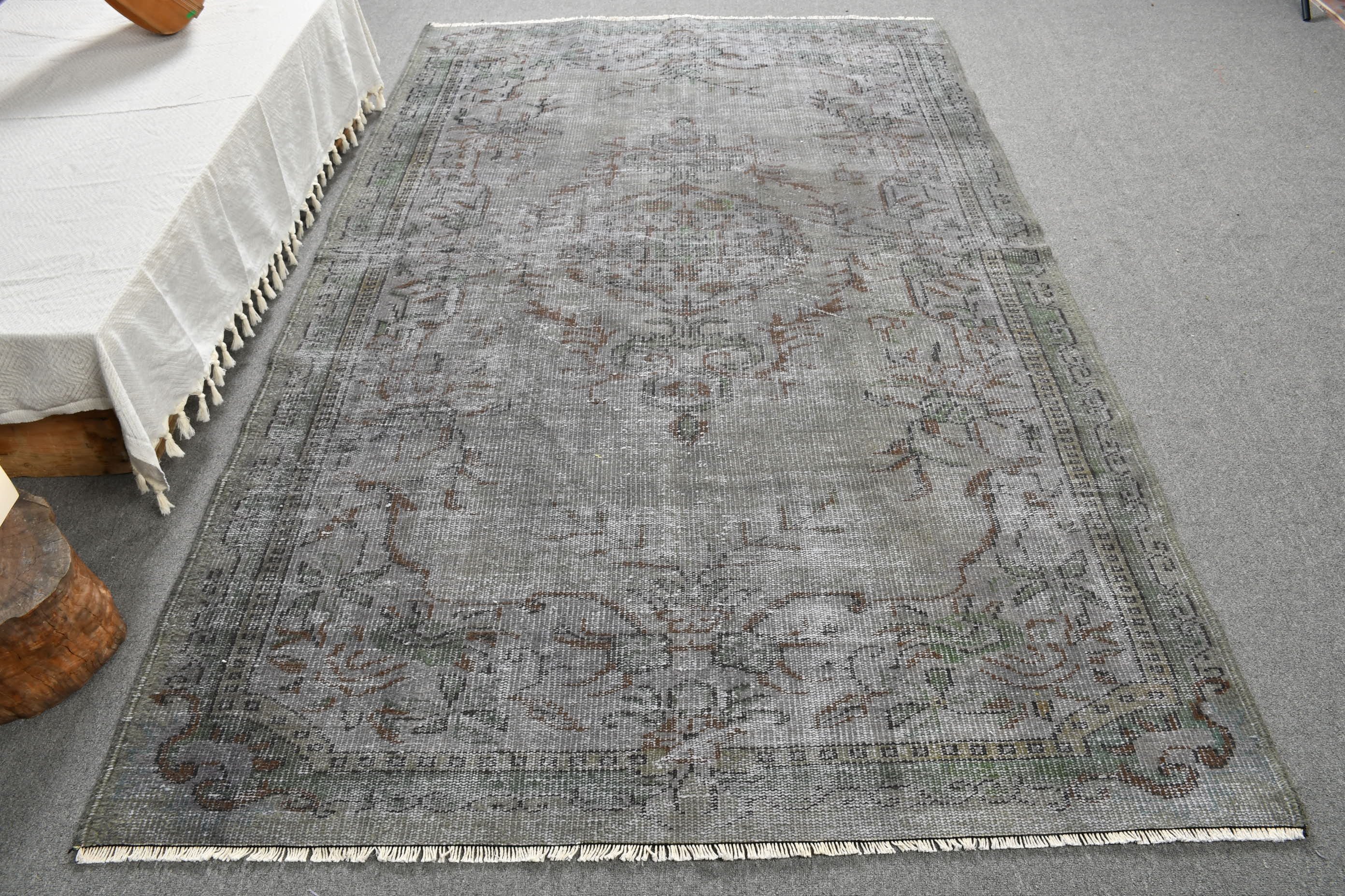 Living Room Rug, Bedroom Rug, Green Oushak Rug, Nomadic Rug, Antique Rugs, Vintage Rugs, Turkish Rug, 5.3x8.7 ft Large Rug