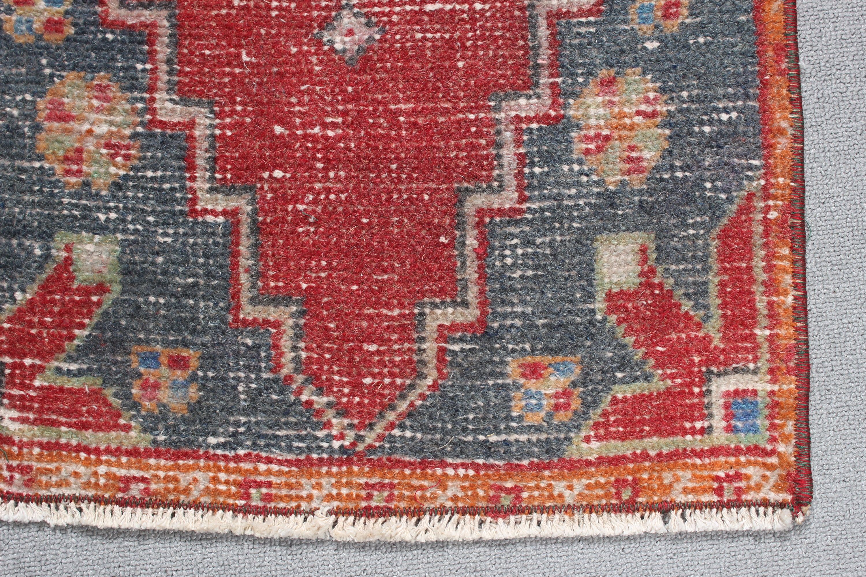 1.5x3.3 ft Small Rug, Oushak Rug, Turkish Rugs, Bedroom Rug, Red Neutral Rug, Aztec Rug, Vintage Rugs, Nursery Rugs