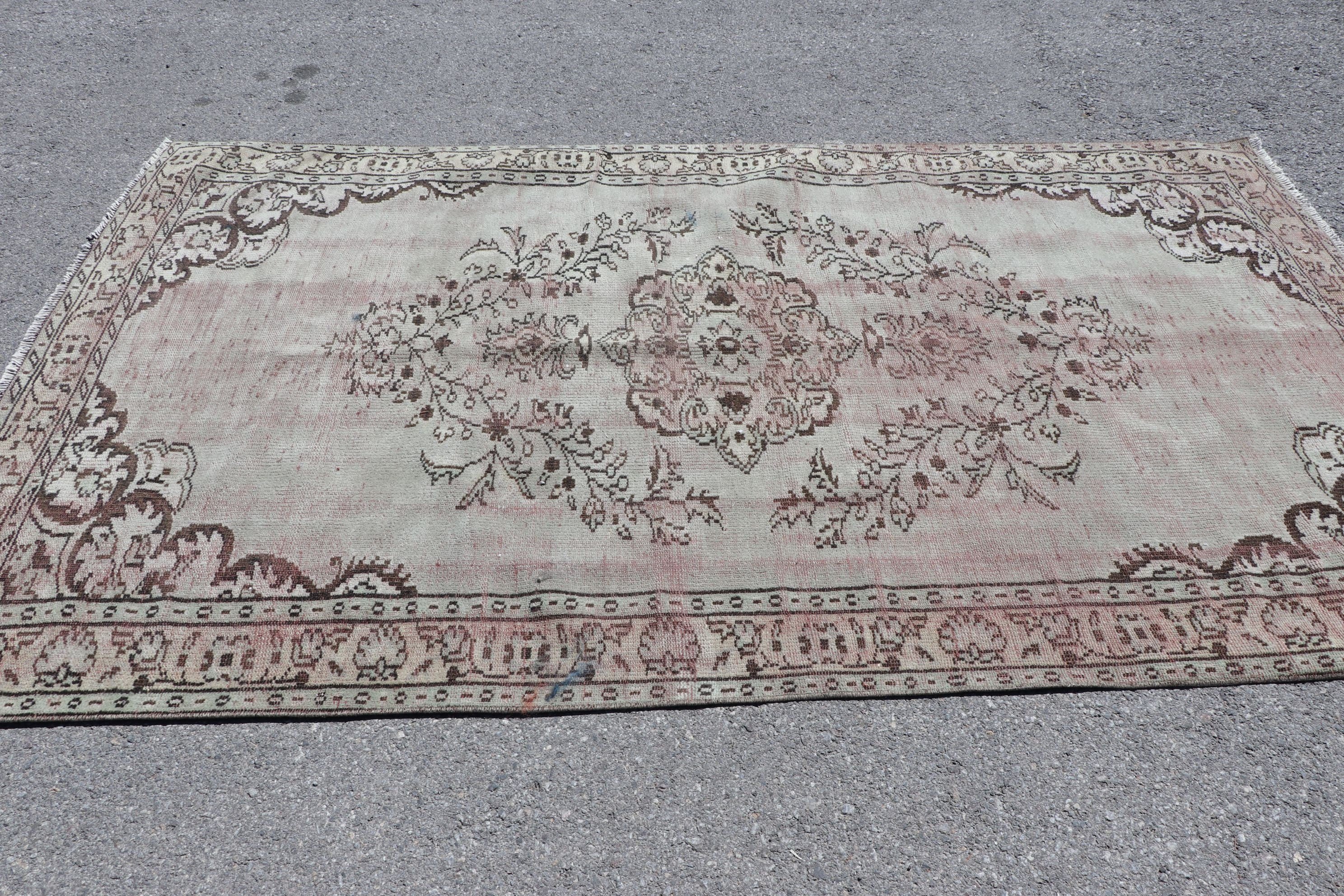 Bedroom Rug, 5.2x8.8 ft Large Rugs, Salon Rug, Vintage Rug, Turkish Rug, Antique Rug, Aesthetic Rug, Green Floor Rug, Living Room Rug