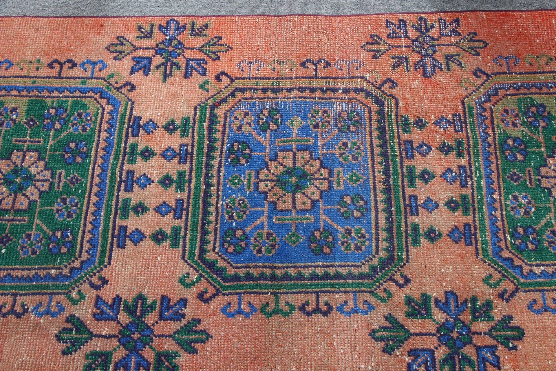 Runner Halıları, Etnik Halı, 2,9x11,9 ft Runner Halısı, Koridor Halısı, Kırmızı Oryantal Halılar, Vintage Halı, Mutfak Halısı, Türk Halıları