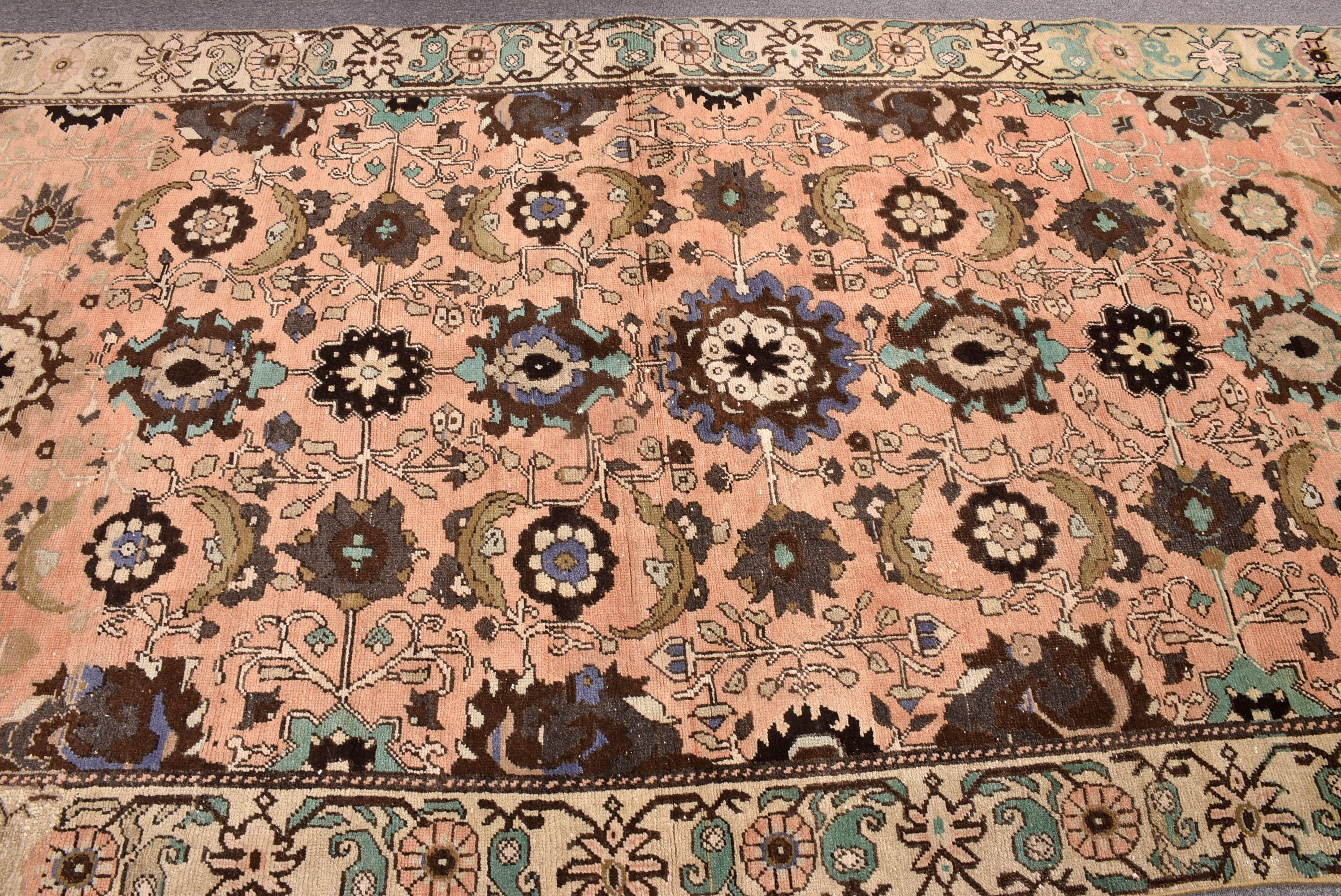 Türk Halısı, Oturma Odası Halıları, Yatak Odası Halıları, 4.6x10.1 ft Büyük Halı, Vintage Halı, Oryantal Halılar, Yemek Odası Halısı, Turuncu Düz Dokuma Halılar