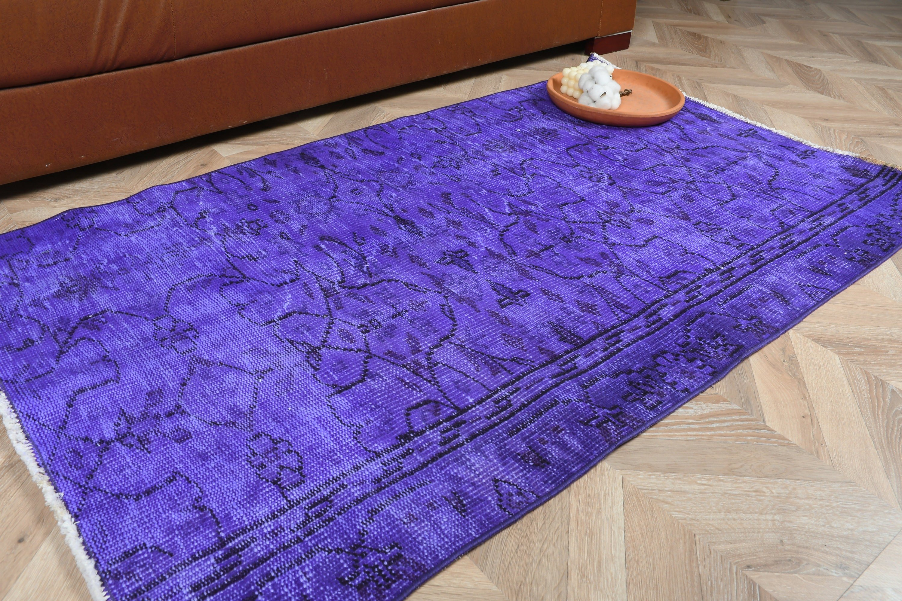3x4.8 ft Small Rugs, Purple Oriental Rug, Old Rug, Entry Rug, Floor Rugs, Muted Rugs, Bedroom Rug, Vintage Rugs, Turkish Rugs