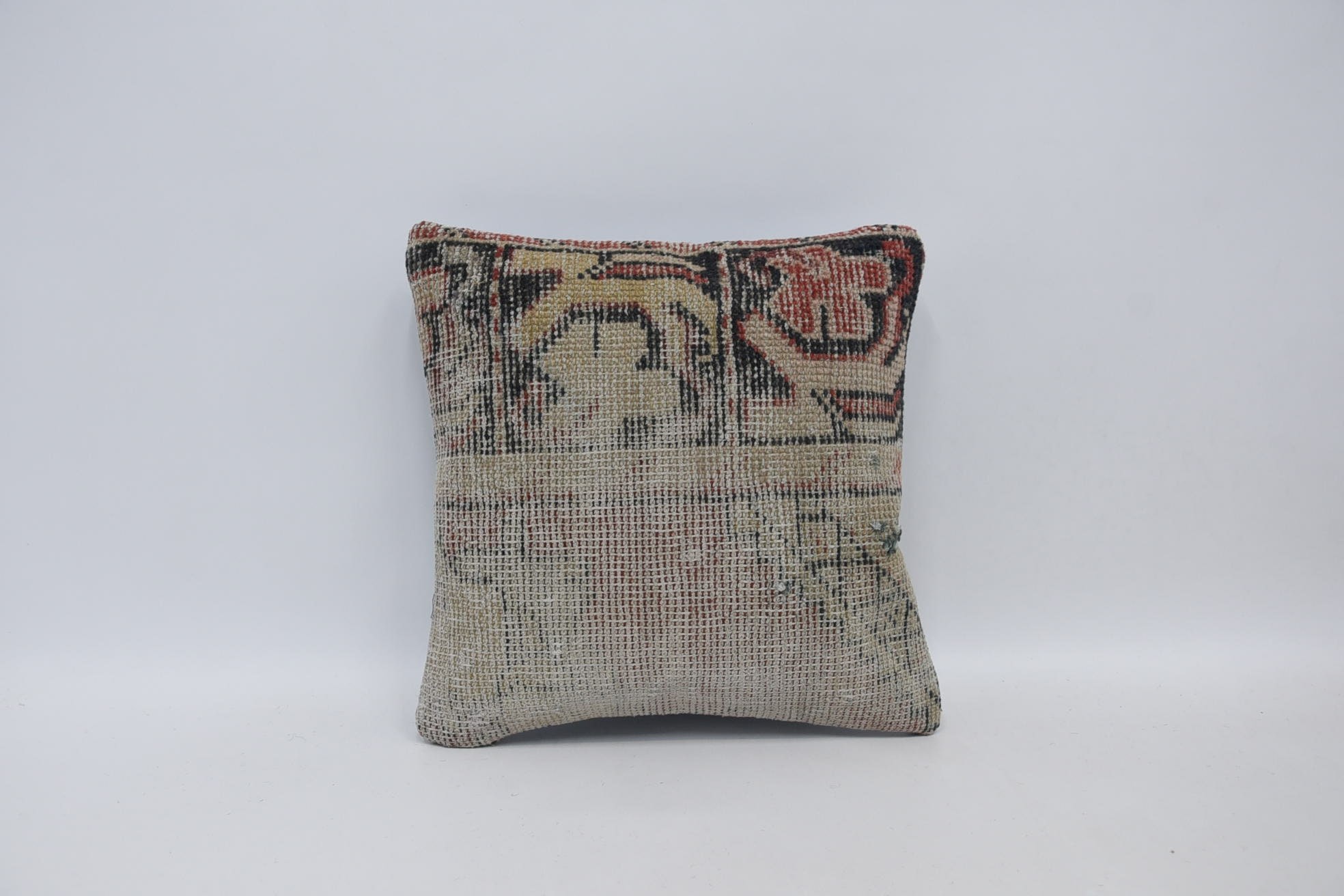 Pillow for Couch, Throw Kilim Pillow, One Of A Kind Pillow Cover, Handmade Kilim Cushion, Wholesale Cushion, 16"x16" Beige Cushion Case