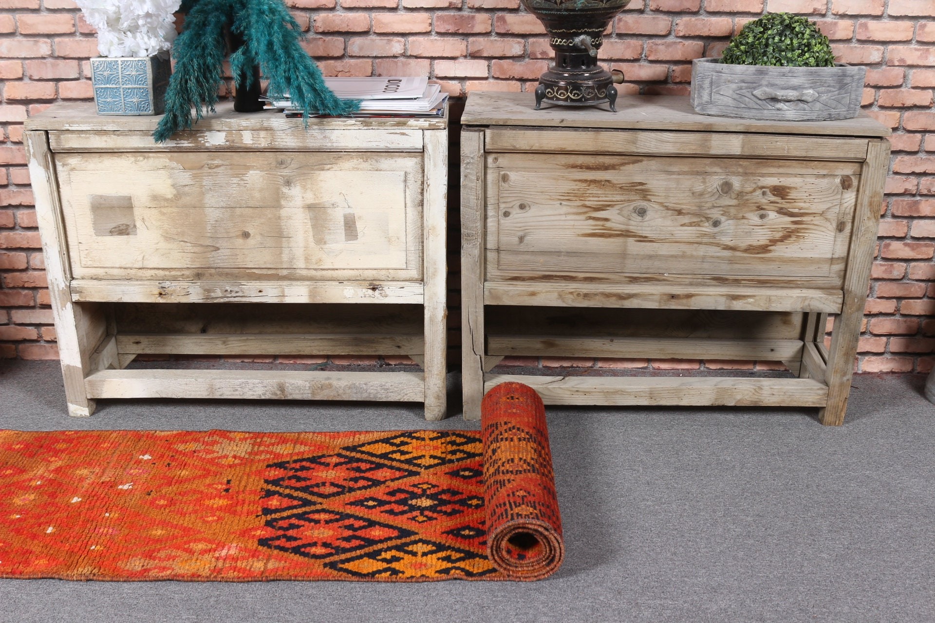 Vintage Rug, Oriental Rugs, Turkish Rug, Home Decor Rug, Red Floor Rug, 1.5x9 ft Runner Rugs, Rugs for Kitchen, Kitchen Rug, Corridor Rugs
