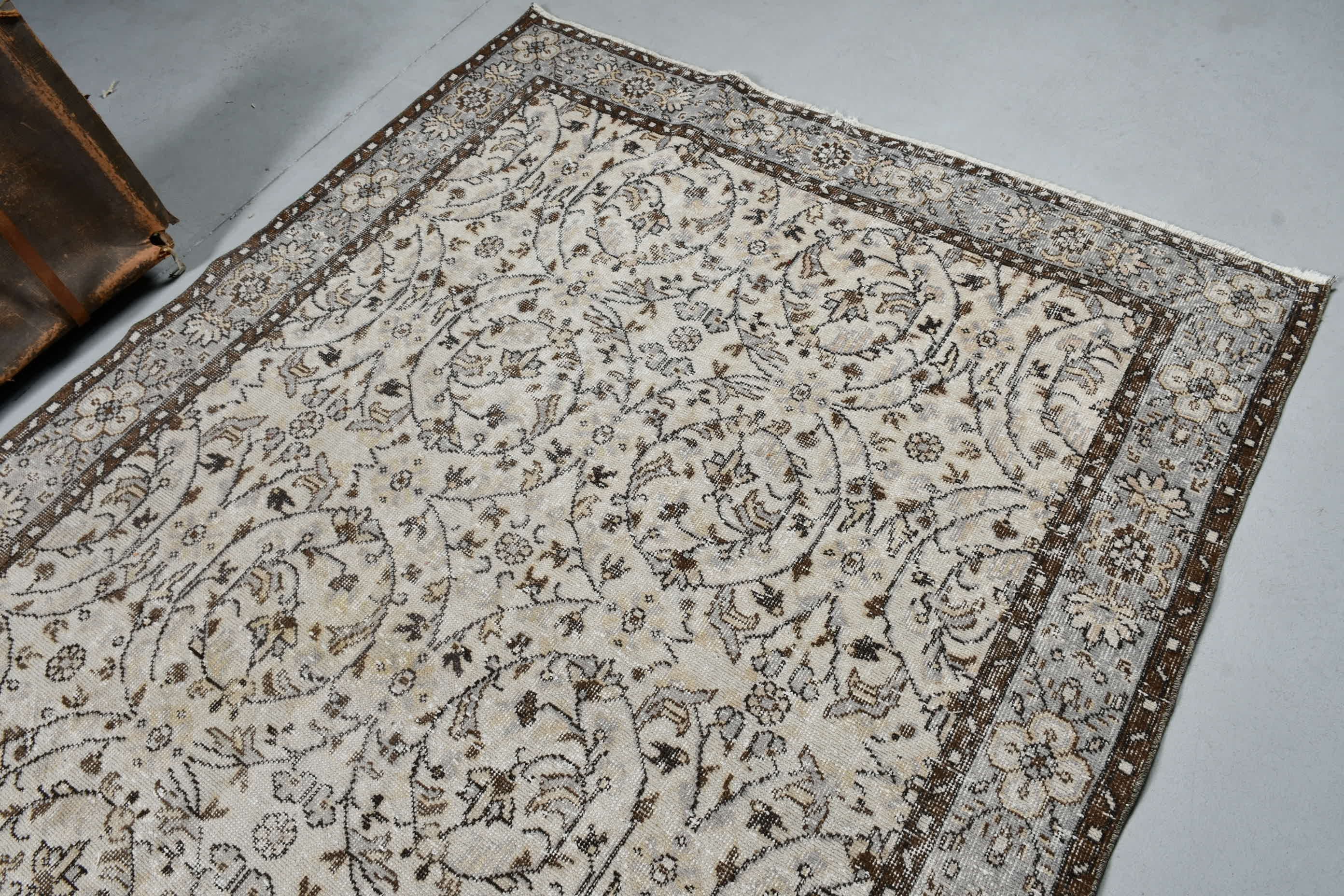 Kahverengi Oryantal Halı, Vintage Halı, Sanat Halısı, Antika Halı, Salon Halısı, 5.5x10.3 ft Büyük Halılar, Türk Halısı, Yemek Odası Halıları, Oryantal Halı