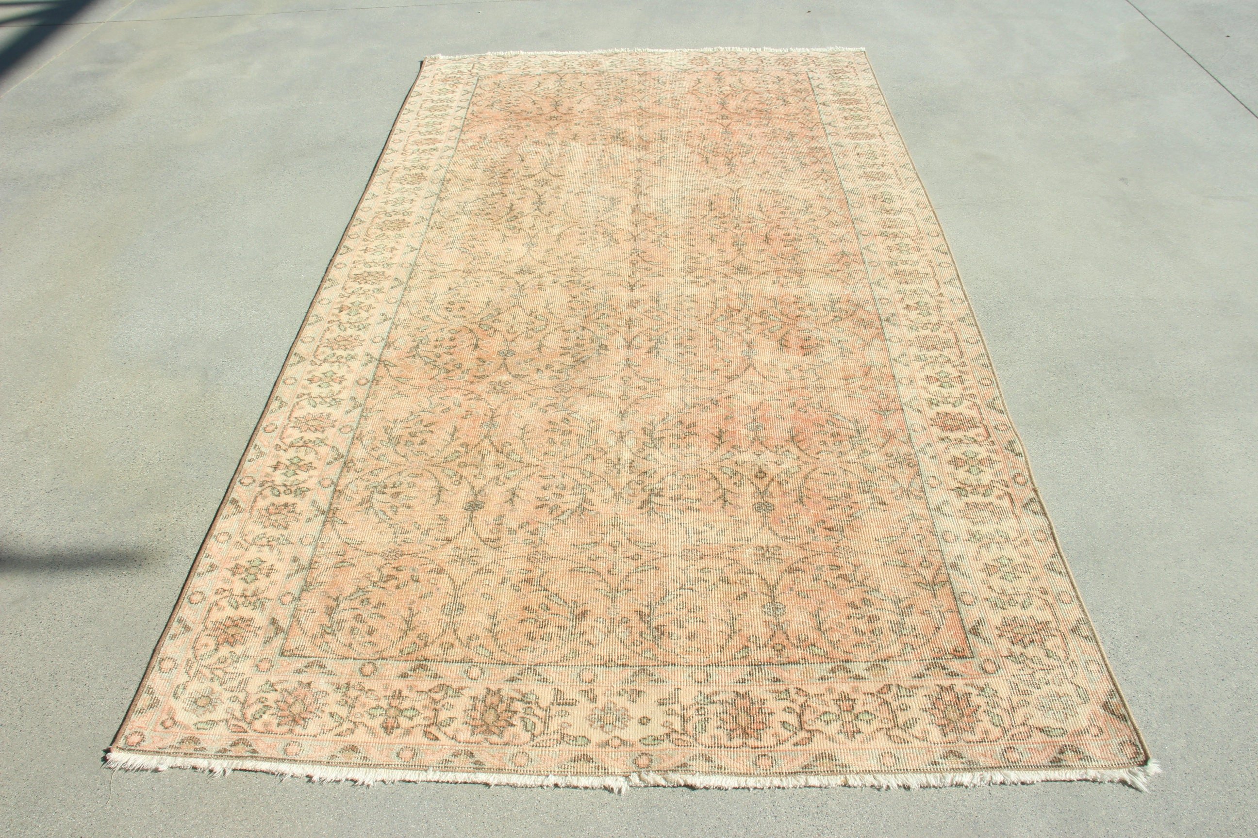 Exotic Rug, Turkish Rugs, Large Boho Rug, 4.9x8.9 ft Large Rug, Floor Rug, Vintage Rugs, Pink Flatweave Rugs, Living Room Rugs, Oushak Rugs