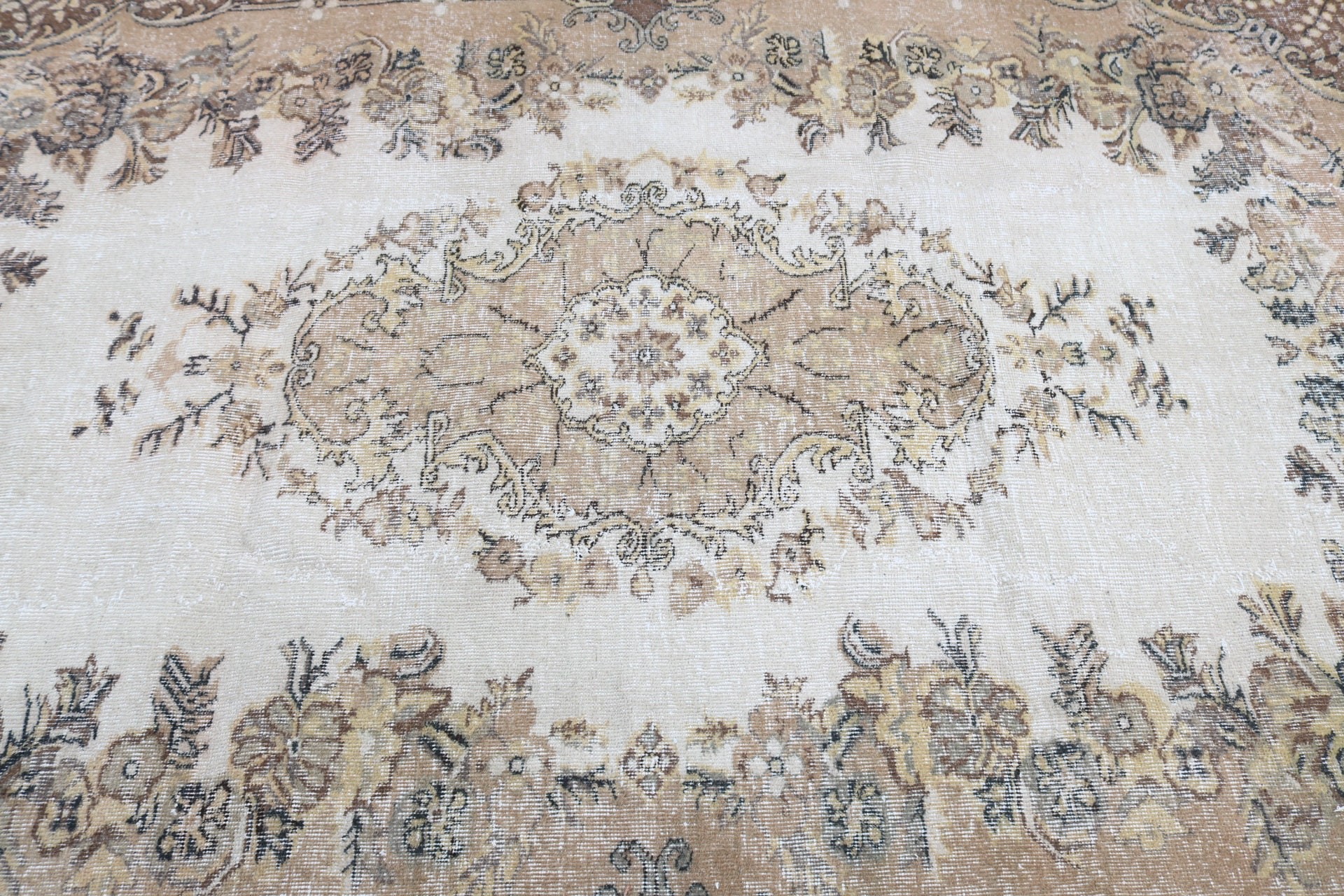 5.9x8.2 ft Büyük Halılar, Türk Halıları, Vintage Halılar, Ev Dekor Halısı, Kahverengi Ev Dekor Halısı, Yatak Odası Halısı, Büyük Oushak Halıları, Oturma Odası Halısı