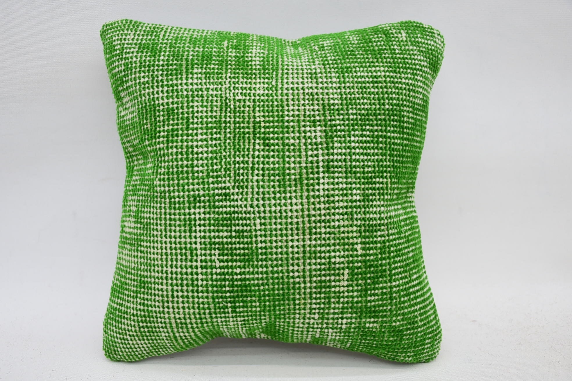 12"x12" Green Cushion, Handmade Kilim Cushion, Interior Designer Pillow, Accent Cushion Case, Antique Pillows