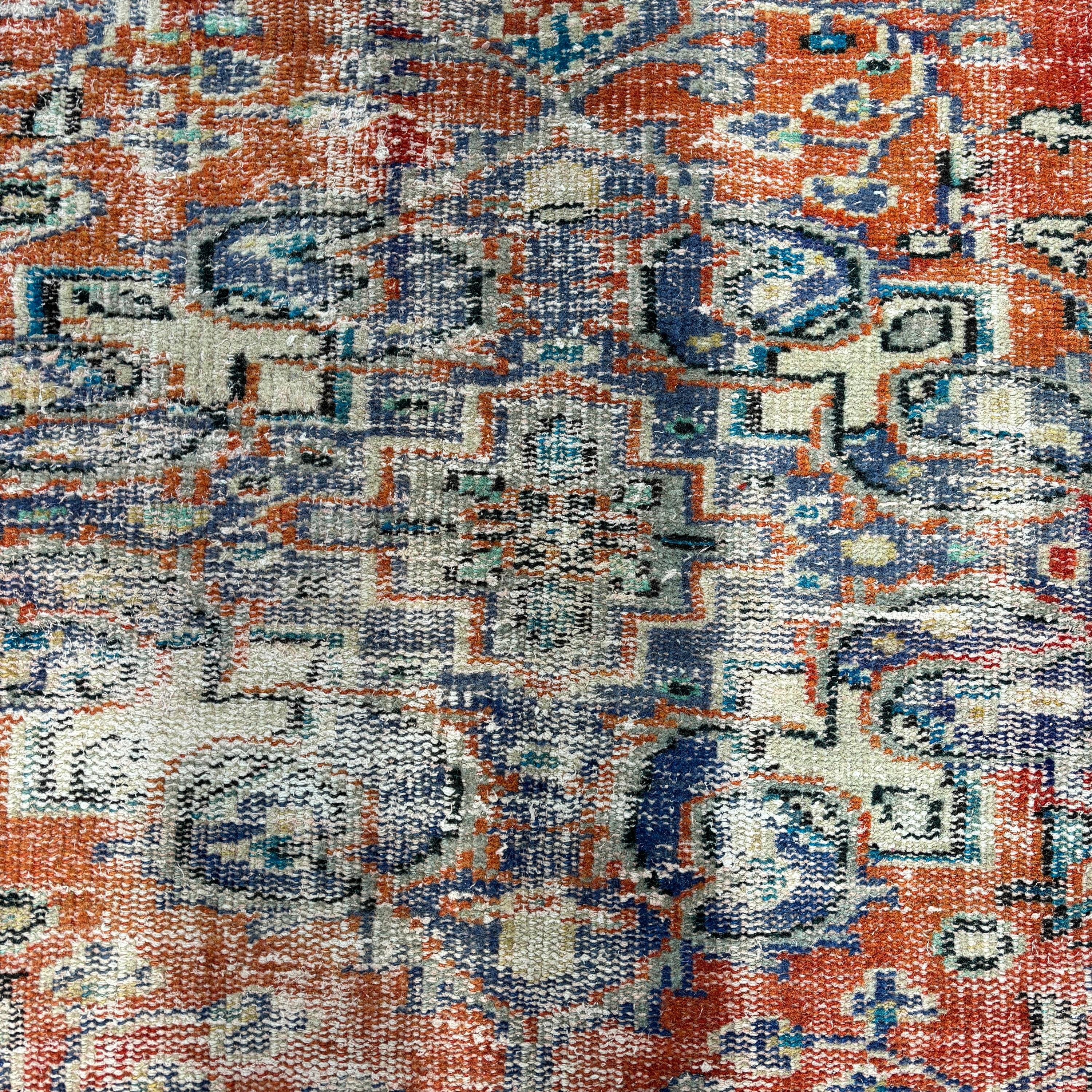 Türk Halıları, Yer Halıları, Turuncu Boho Halıları, Yatak Odası Halıları, Geleneksel Halı, Vintage Halı, El Dokuma Halı, 4,4x7,2 ft Alan Halısı, Fas Halısı