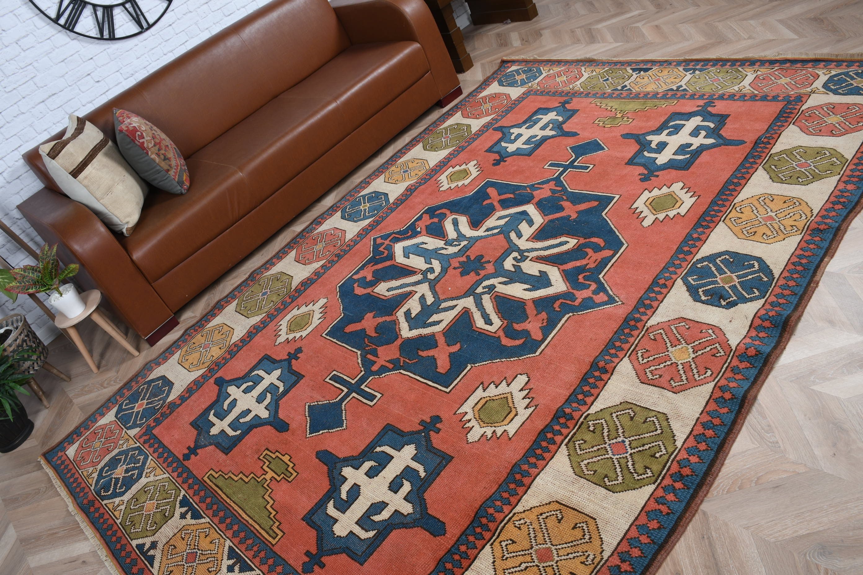 Oriental Rug, Antique Rugs, Vintage Rug, Pink Bedroom Rugs, Boho Rugs, Living Room Rug, 6.6x9.4 ft Large Rugs, Turkish Rug, Dining Room Rug