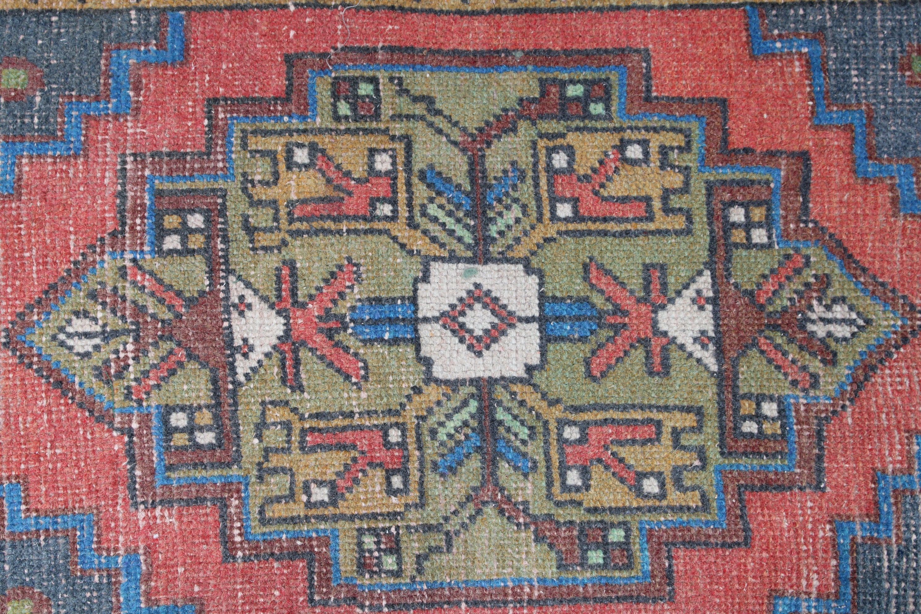 Çocuk Halısı, Vintage Halı, Mutfak Halıları, 1.6x3.1 ft Küçük Halı, Küçük Alan Halısı, Oushak Halıları, Türk Halıları, Mavi Anadolu Halısı, Modern Halı