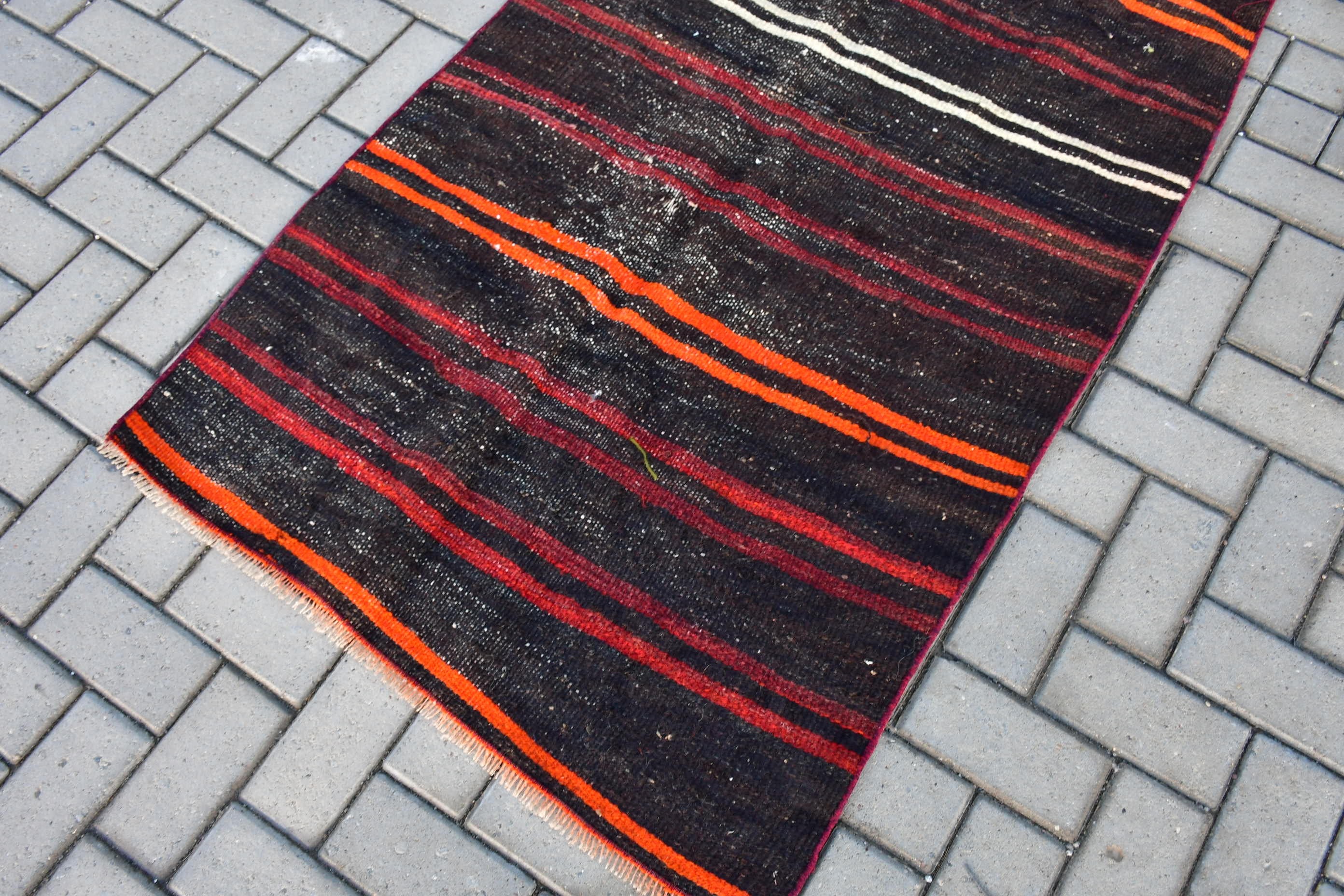 Kilim, Antika Halı, Vintage Halı, Kahverengi Yün Halılar, Giriş Halıları, Giriş Halısı, 3x5.7 ft Accent Halı, Türk Halısı, Göçebe Halısı, Mutfak Halıları