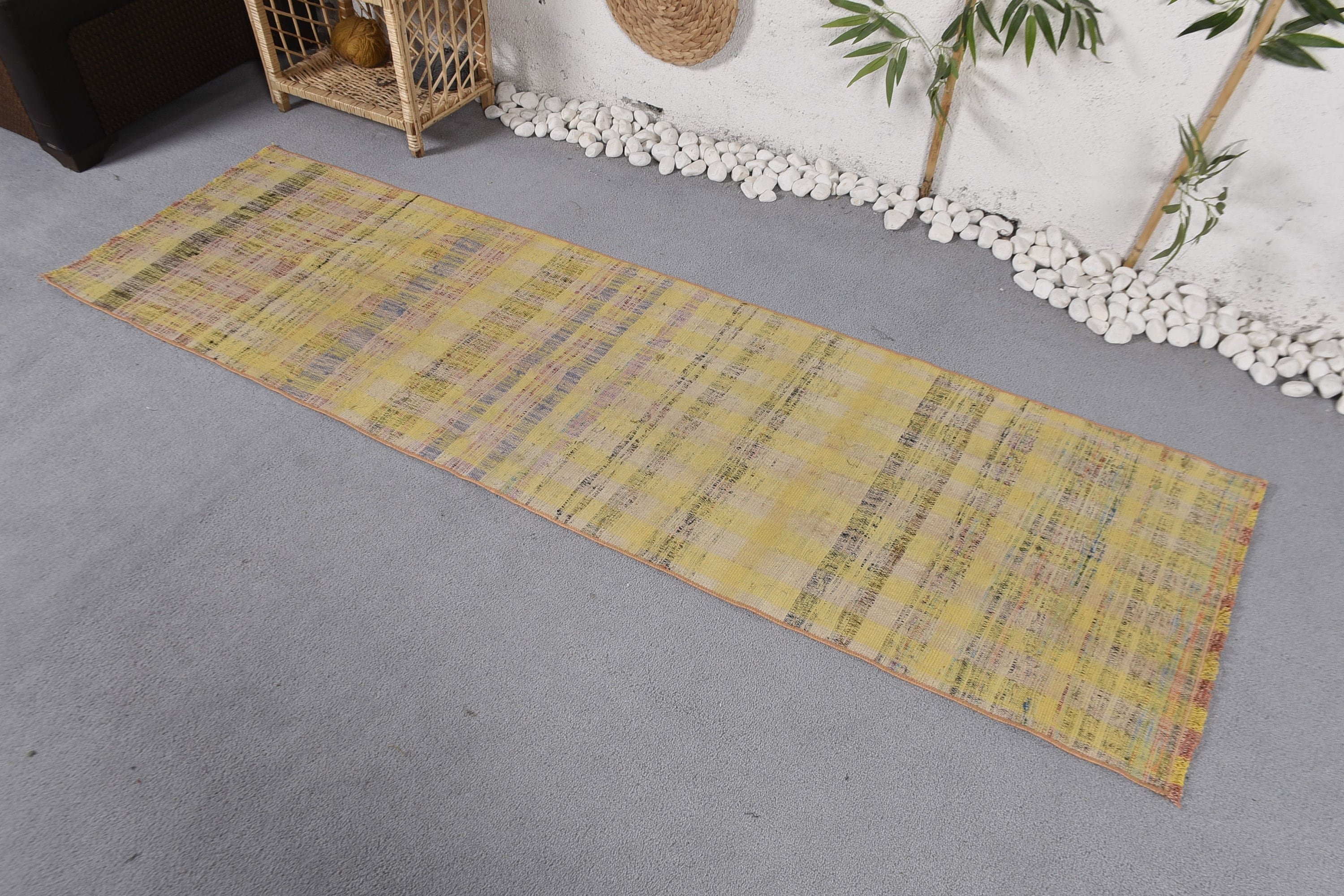 Turkish Rugs, 2.1x7.2 ft Runner Rug, Oriental Rugs, Beni Ourain Runner Rugs, Corridor Rug, Vintage Rugs, Green Oriental Rugs