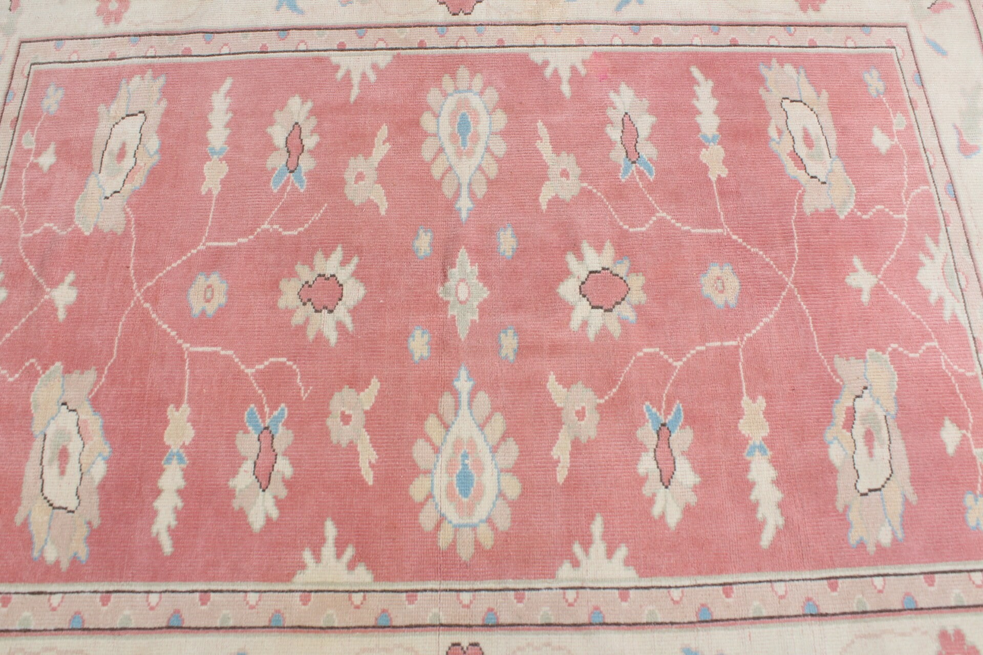 Turkish Rug, Pink Flatweave Rugs, Rugs for Indoor, Wool Rugs, Flatweave Rug, 4.7x5.8 ft Area Rug, Vintage Rugs, Kitchen Rug, Bedroom Rug