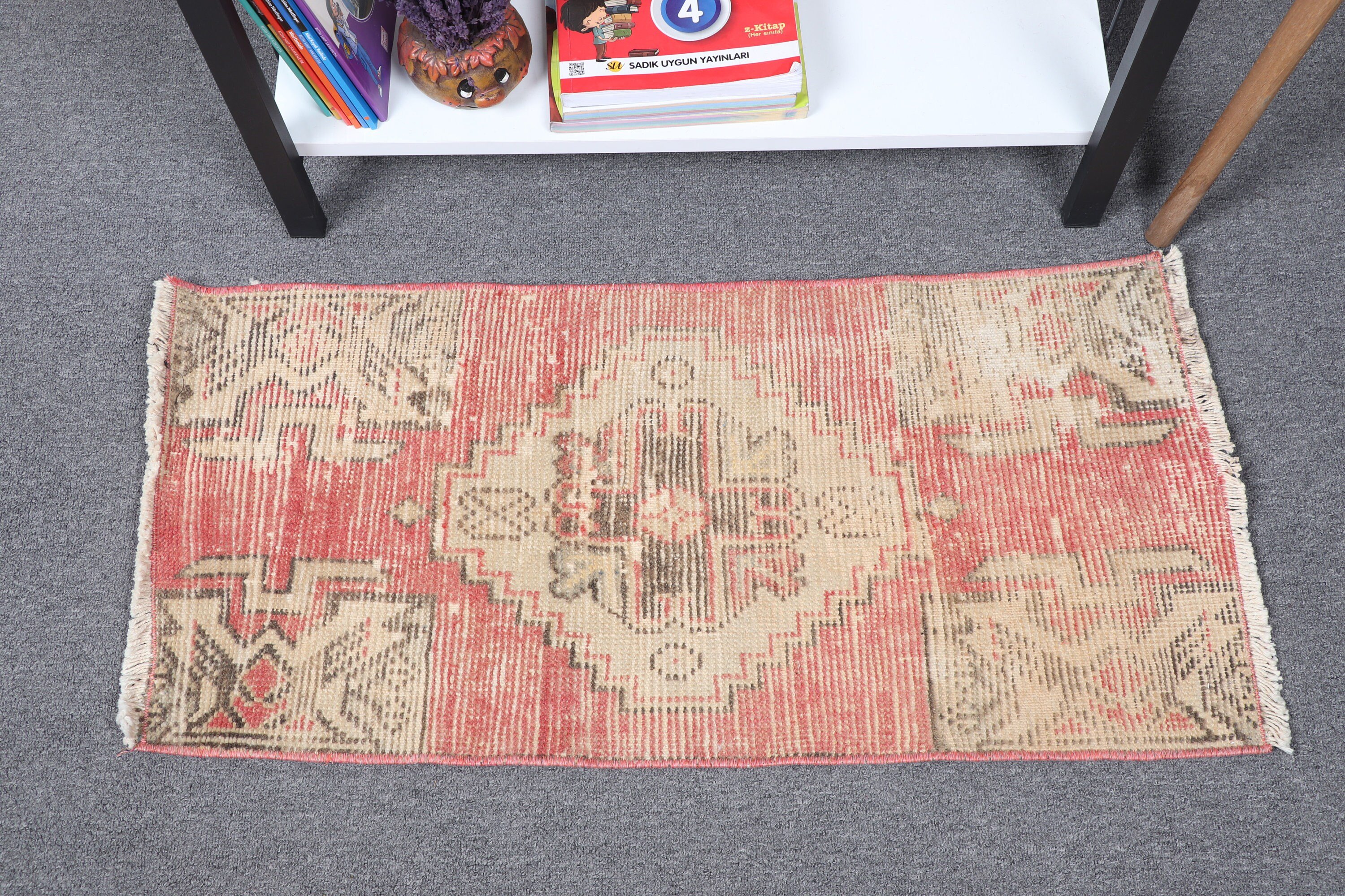 Bedroom Rug, Antique Rug, Turkey Rugs, Red Floor Rug, 1.4x2.8 ft Small Rug, Turkish Rug, Vintage Rugs, Wall Hanging Rugs