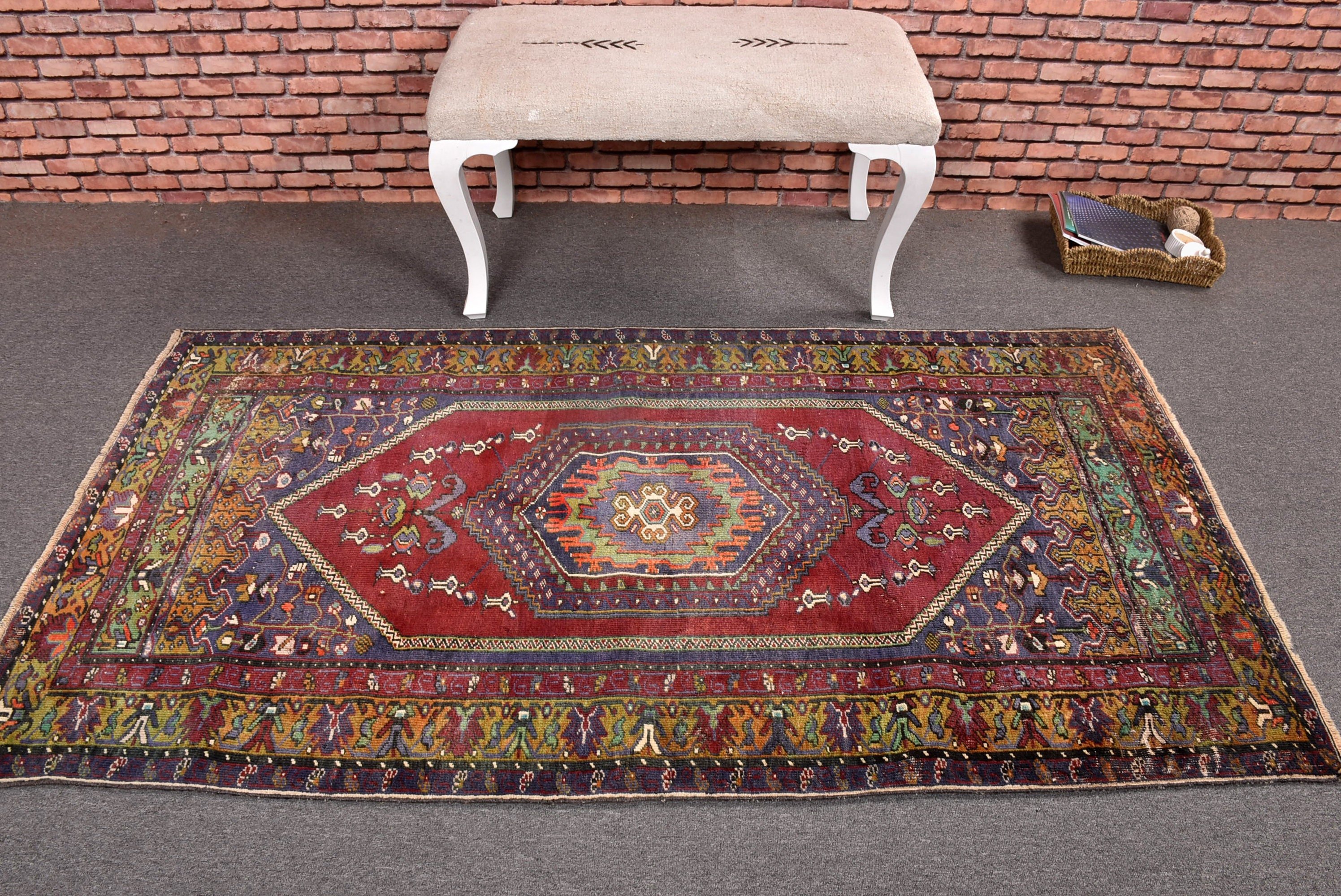 Giriş Halıları, Aztek Halıları, Soğuk Halı, Mutfak Halıları, 3,4x6,3 ft Vurgulu Halı, Oryantal Halılar, Vintage Halı, Mor Fas Halıları, Türk Halıları