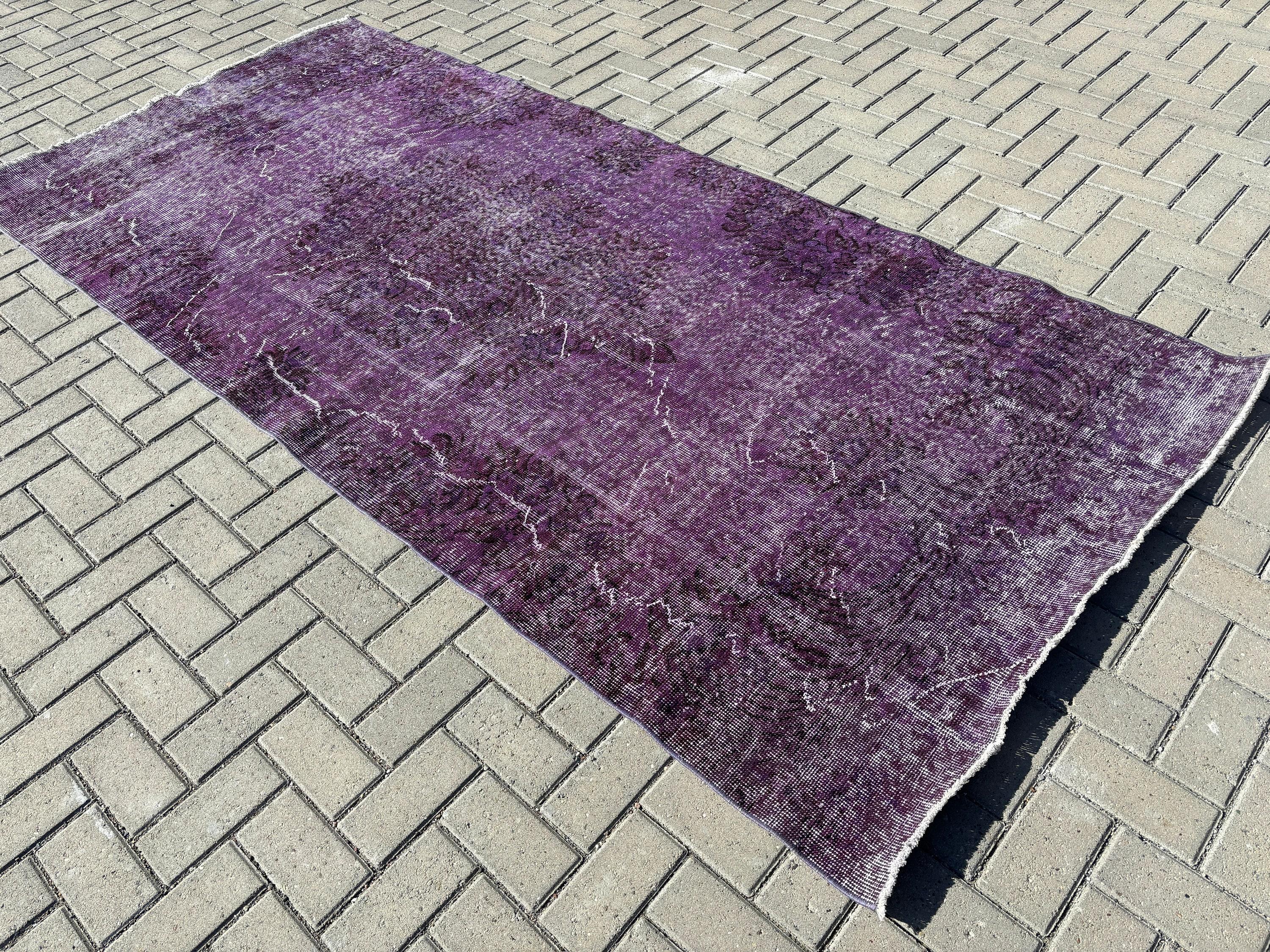 Turkish Rugs, Boho Rug, Floor Rug, Purple Geometric Rugs, Vintage Rug, Dining Room Rug, Antique Rug, Living Room Rug, 4.4x9.4 ft Large Rugs