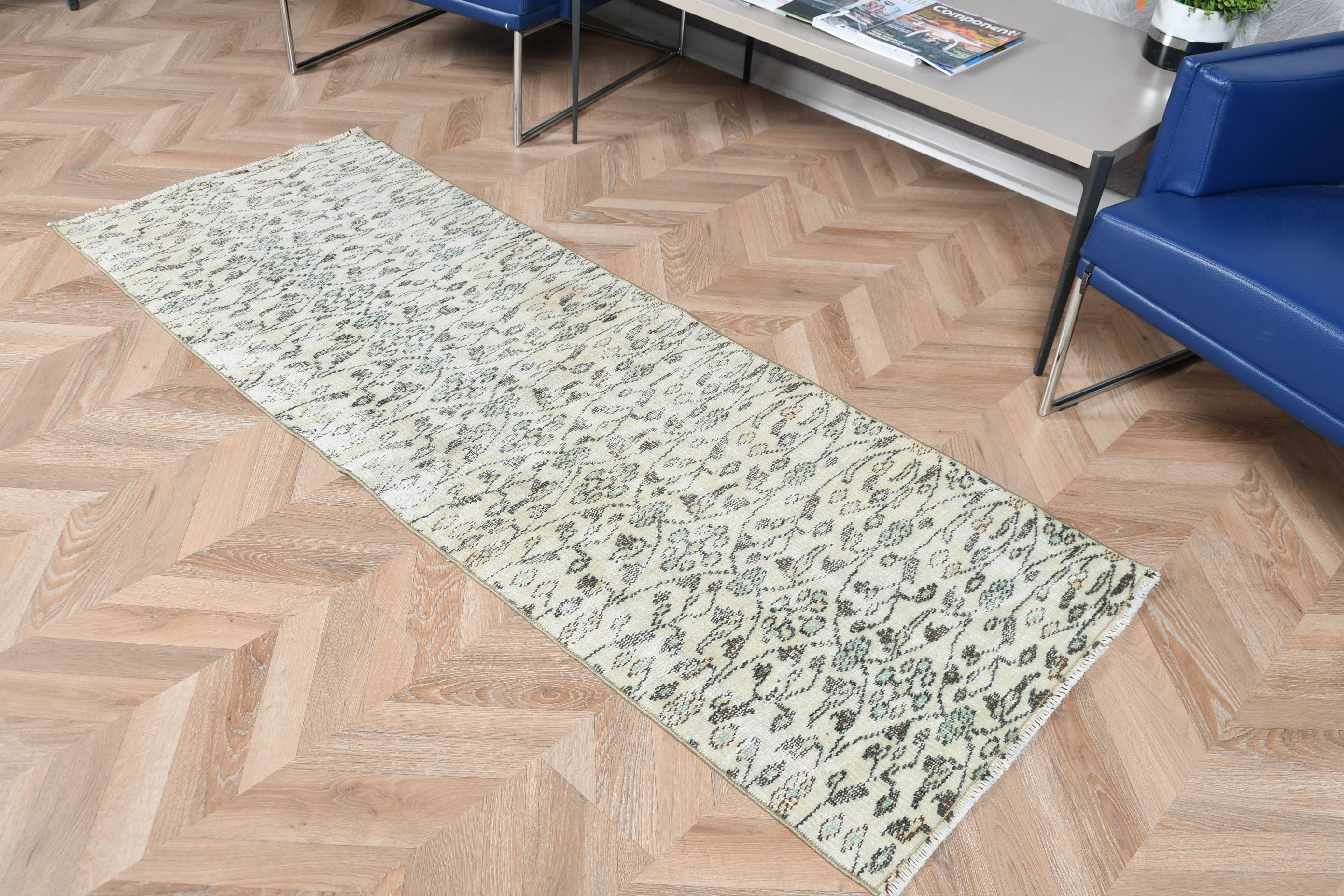 Vintage Halılar, Koridor Halısı, Türk Halıları, Runner Halıları, Boho Halısı, Bej Zemin Halısı, Anadolu Halısı, 2.3x6.3 ft Runner Halısı, Ev Dekorasyonu Halıları