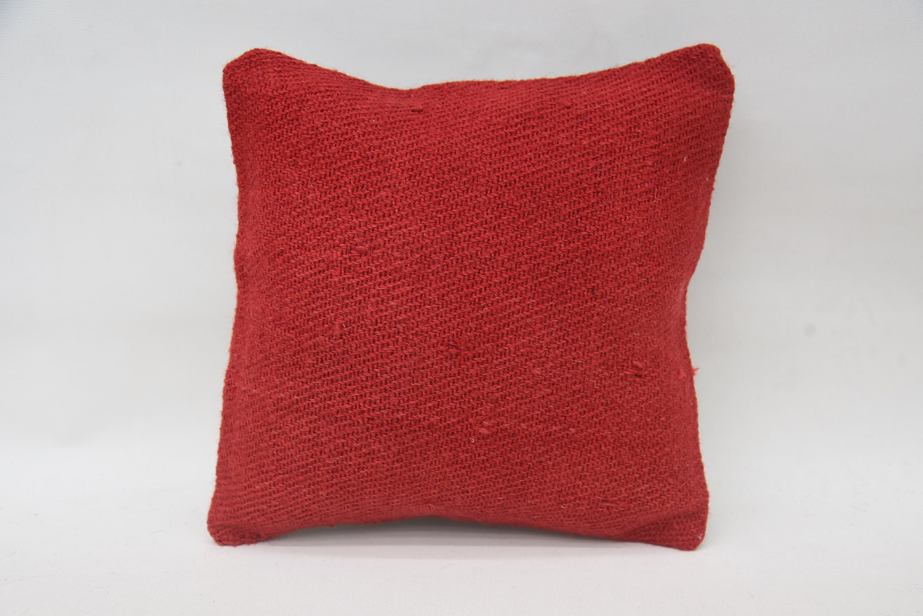 12"x12" Red Pillow, Vintage Pillow, Pet Cushion Case, Living Room Throw Pillow, Kilim Pillow Cover, Neutral Pillow Case, Pillow for Sofa