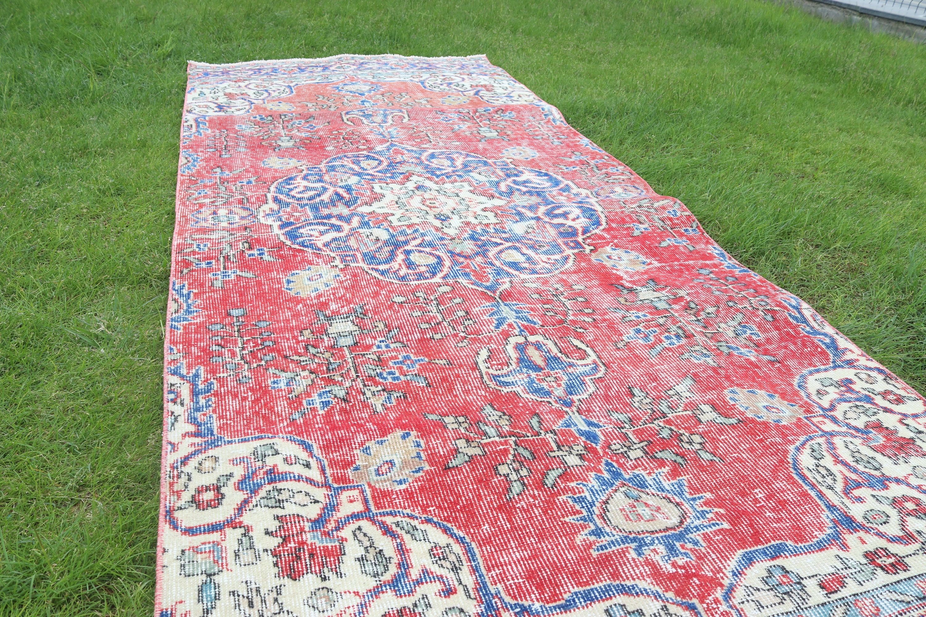 Beni Ourain Koşucu Halısı, Kırmızı Oushak Halısı, Antika Halı, Türk Halıları, Boho Halıları, Vintage Halı, Vintage Runner Halısı, 3.5x8.9 ft Runner Halısı