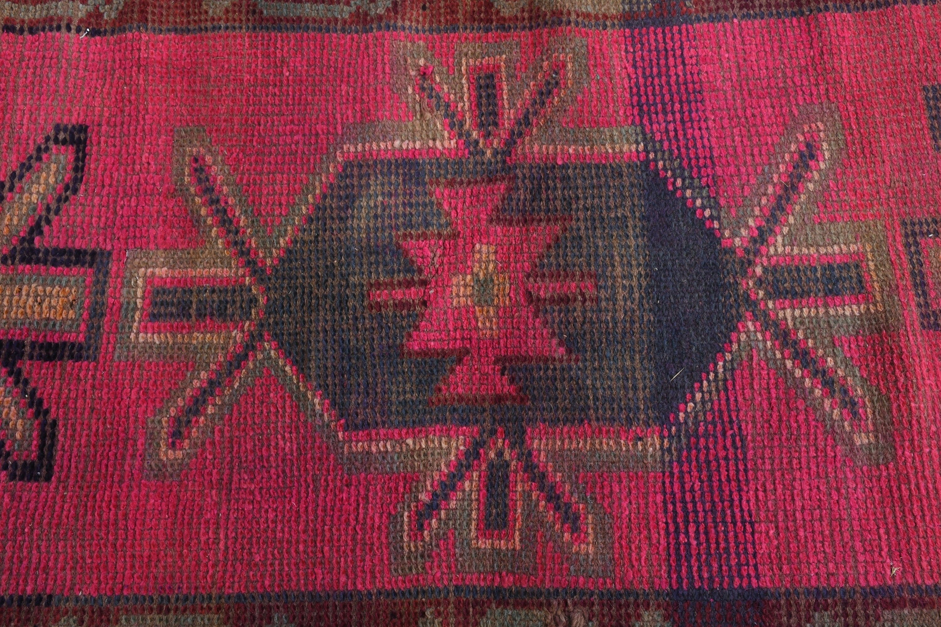 Rugs for Hallway, Floor Rug, Turkish Rugs, Vintage Rug, Stair Rug, Cool Rug, Corridor Rugs, Pink  2.8x13 ft Runner Rug