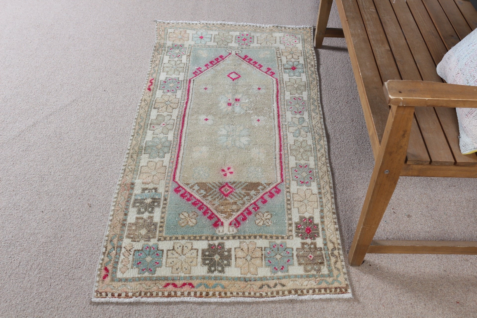 Yeşil Anadolu Halı, Araba paspası Halı, Yatak odası Halı, Uşak Halı, 77x149 cm Küçük Halı, Ev Halı, Nostaljik Halı, Banyo Halı