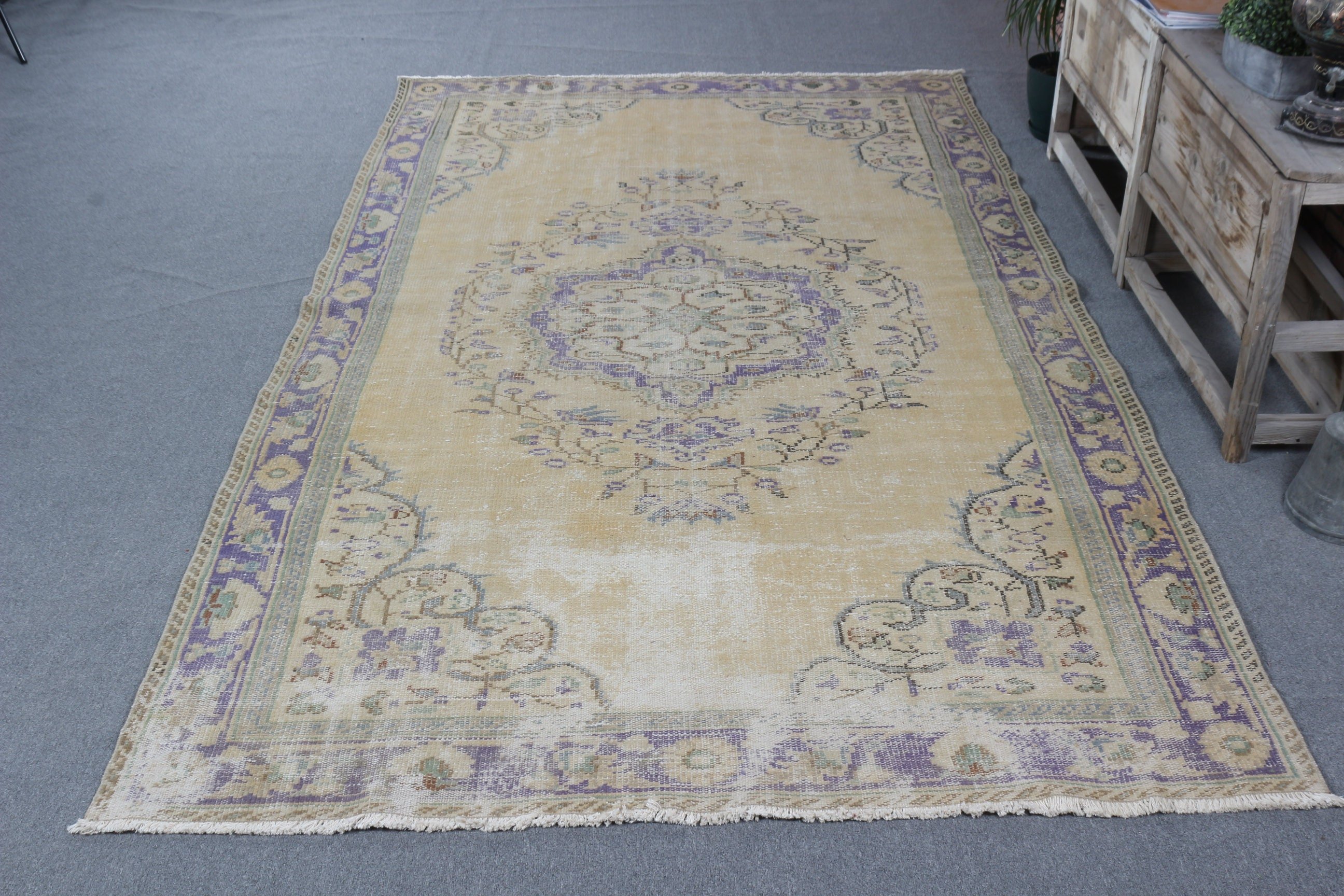 Turuncu Soğuk Halı, 6x10,3 ft Büyük Halı, Büyük Vintage Halılar, Boho Halısı, Fas Halıları, Türk Halıları, Vintage Halılar, Harika Halılar, Büyük Oushak Halıları