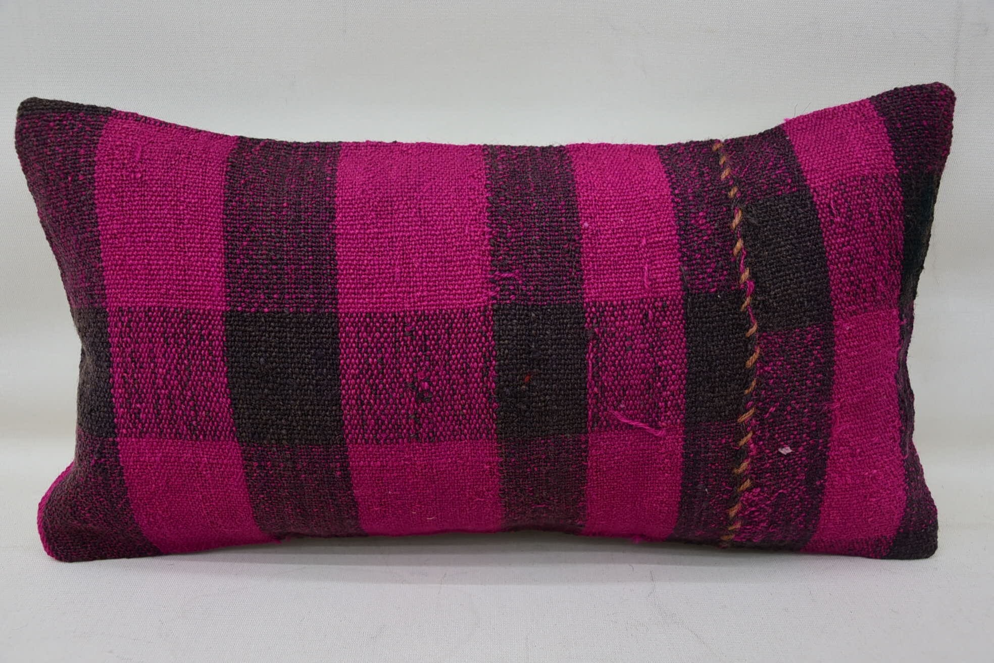 8"x16" Pink Pillow Case, Decorative Bolster Cushion, Vintage Kilim Throw Pillow, Vintage Kilim Pillow, Gift Pillow, Aesthetic Pillow