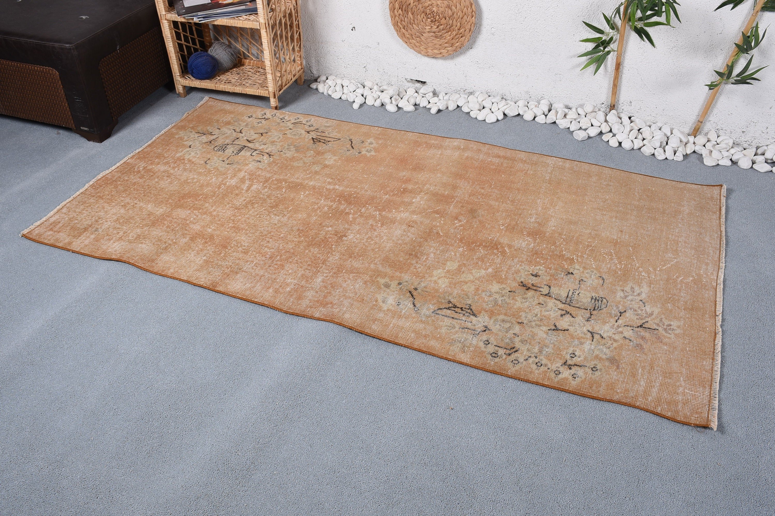 Kitchen Rug, Turkish Rug, Vintage Rug, Floor Rug, 3.6x7.3 ft Area Rugs, Decorative Rug, Rugs for Dining Room, Vintage Decor Rugs, Cool Rug