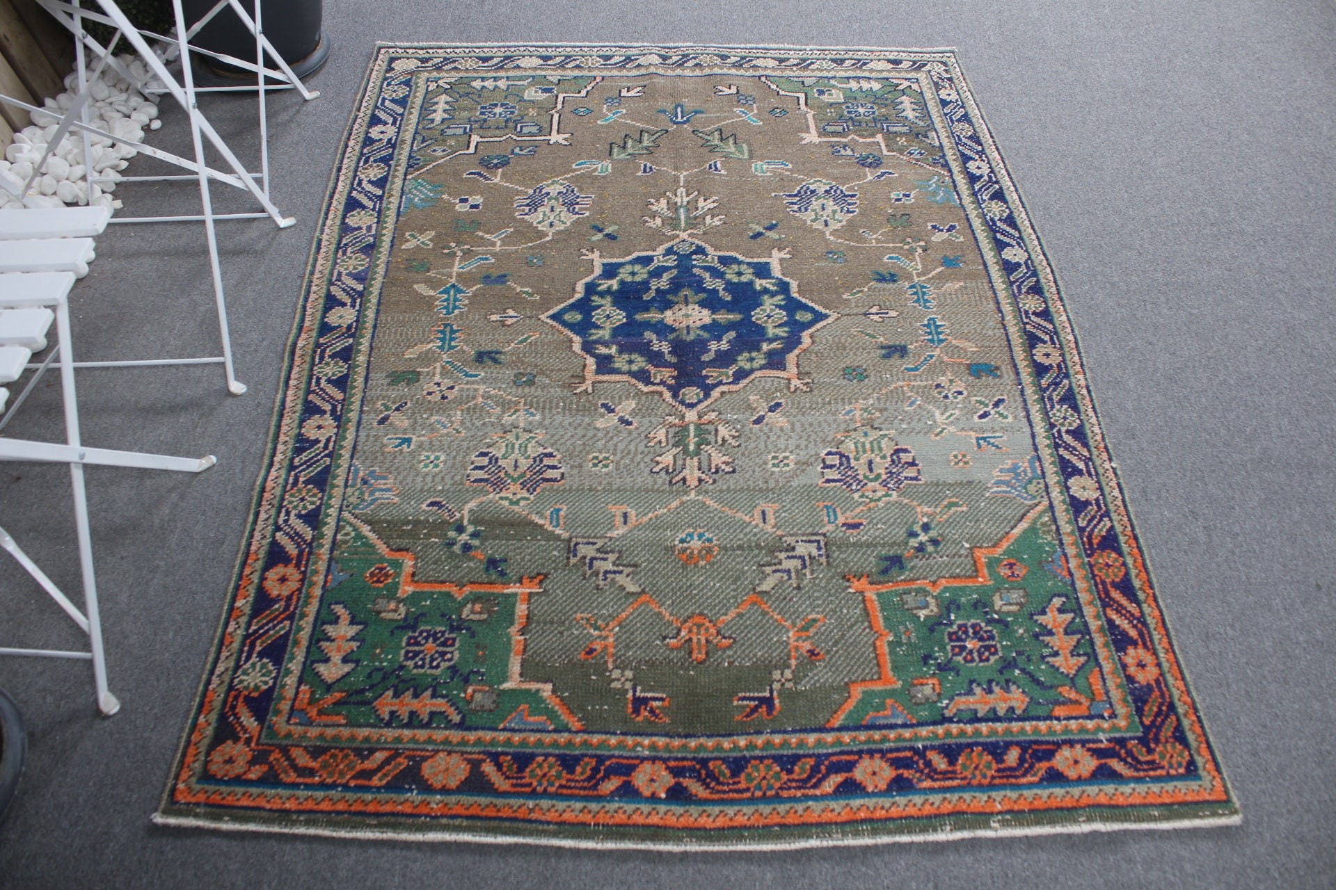 Yeşil Soğuk Halı, Oturma Odası Halıları, Mutfak Halısı, Türk Halısı, Özel Halı, Alan Kilimleri, Ev Dekorasyonu Halıları, Vintage Halılar, 4.3x6 ft Alan Halıları