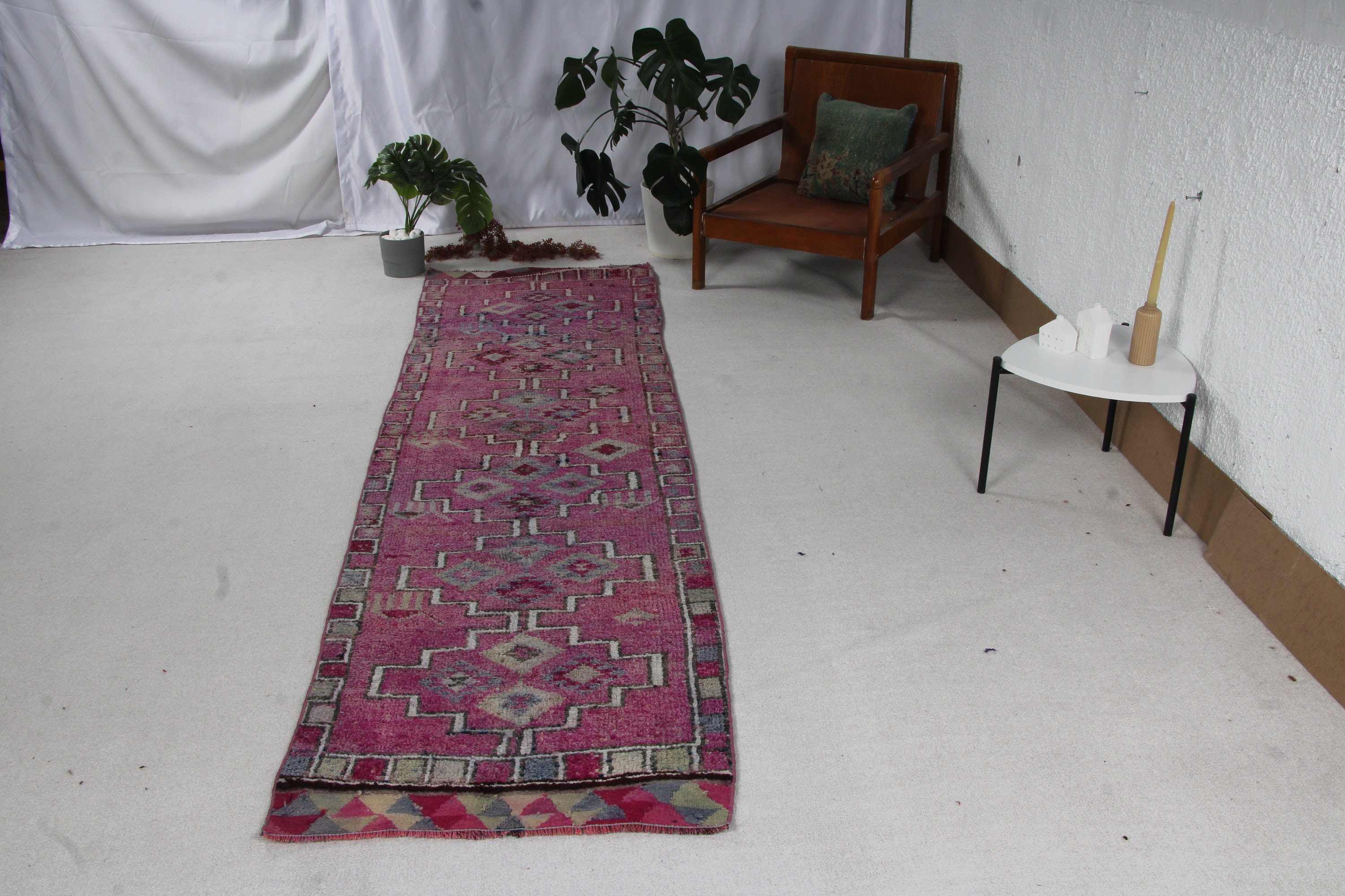 Lüks Halılar, Beni Ourain Yolluk Halısı, Mor Anadolu Halısı, Ev Dekorasyonu Halısı, Mutfak Halıları, Türk Halıları, 2.7x9.8 ft Yolluk Halısı, Vintage Halılar