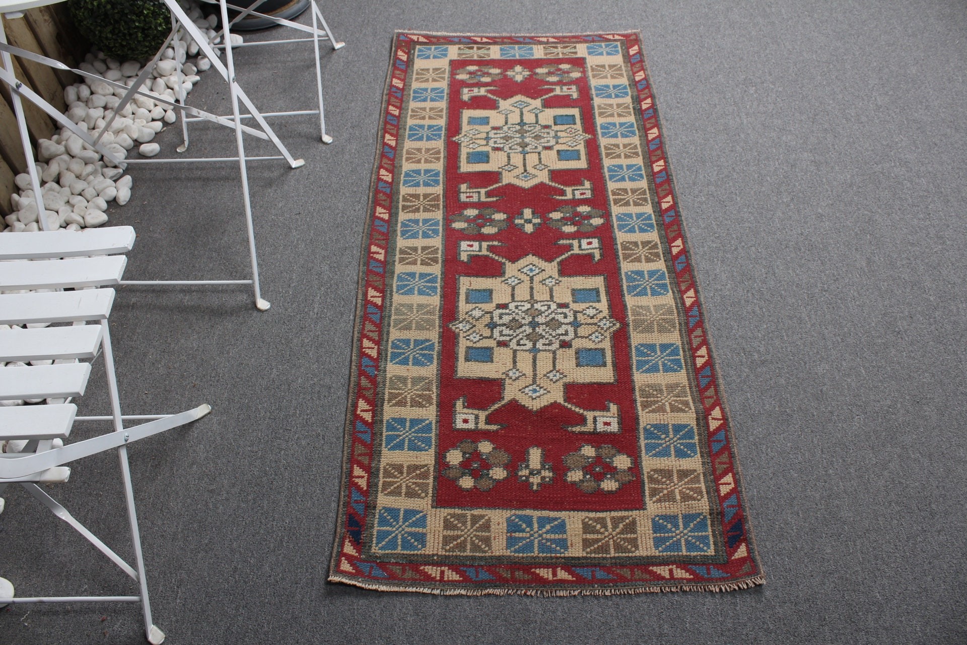 Nursery Rugs, Turkish Rug, 2.3x5.1 ft Small Rug, Rugs for Bedroom, Red Antique Rug, Antique Rug, Vintage Rug, Entry Rugs, Floor Rug