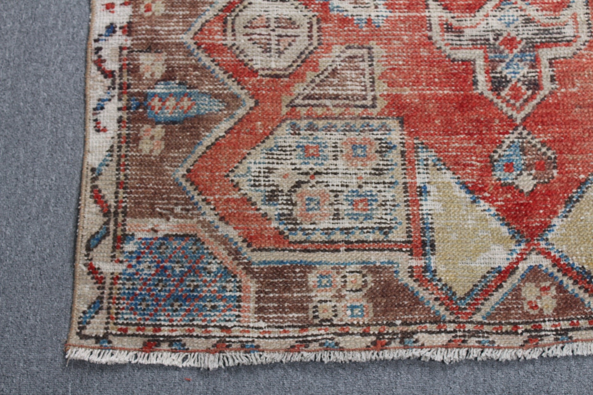 Vintage Halılar, Yatak Odası Halısı, Yer Halısı, Mutfak Halıları, Mutfak Halıları, Kırmızı 3.7x5.7 ft Accent Halı, Türk Halısı