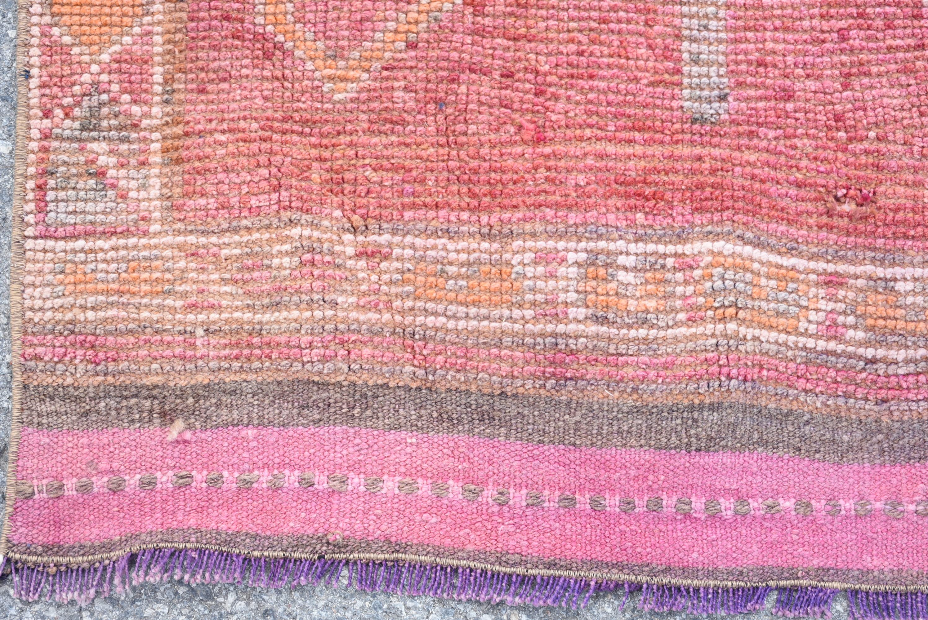 Red Kitchen Rug, Antique Rug, Turkish Rugs, Vintage Rug, Aztec Rug, Cool Rug, Art Rug, Corridor Rug, 2.8x10 ft Runner Rug, Rugs for Stair