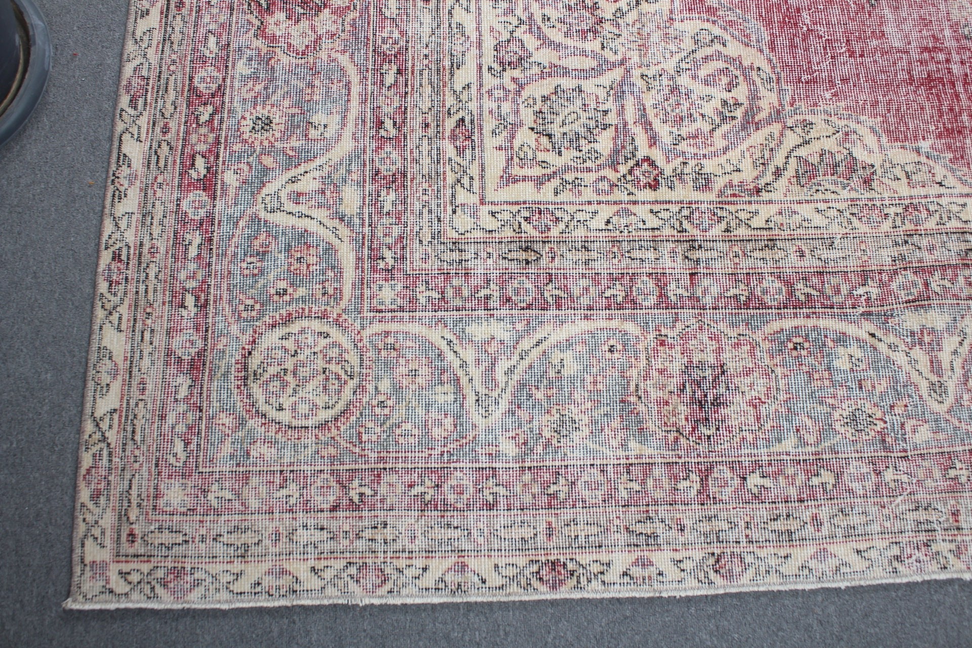 Kırmızı Yün Halı, Ev Dekorasyonu Halıları, Salon Halısı, Oushak Halıları, Yemek Odası Halıları, Vintage Halılar, Soluk Halılar, 9x12.4 ft Büyük Boy Halı, Türk Halıları