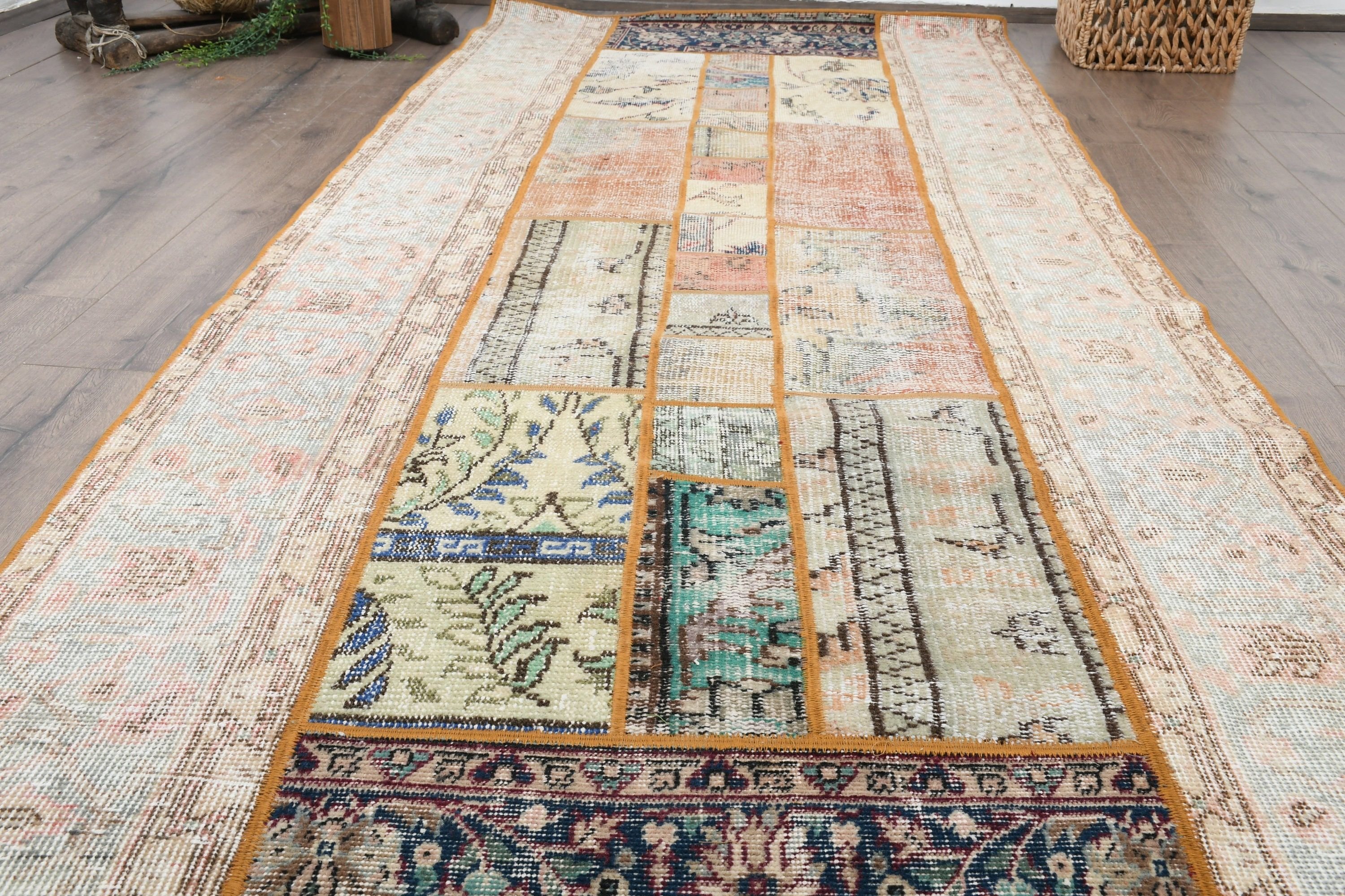 Turkish Rug, Vintage Rug, Rugs for Bedroom, Bedroom Rug, Dining Room Rug, Orange  3.6x8.6 ft Area Rug, Wool Rug, Antique Rug