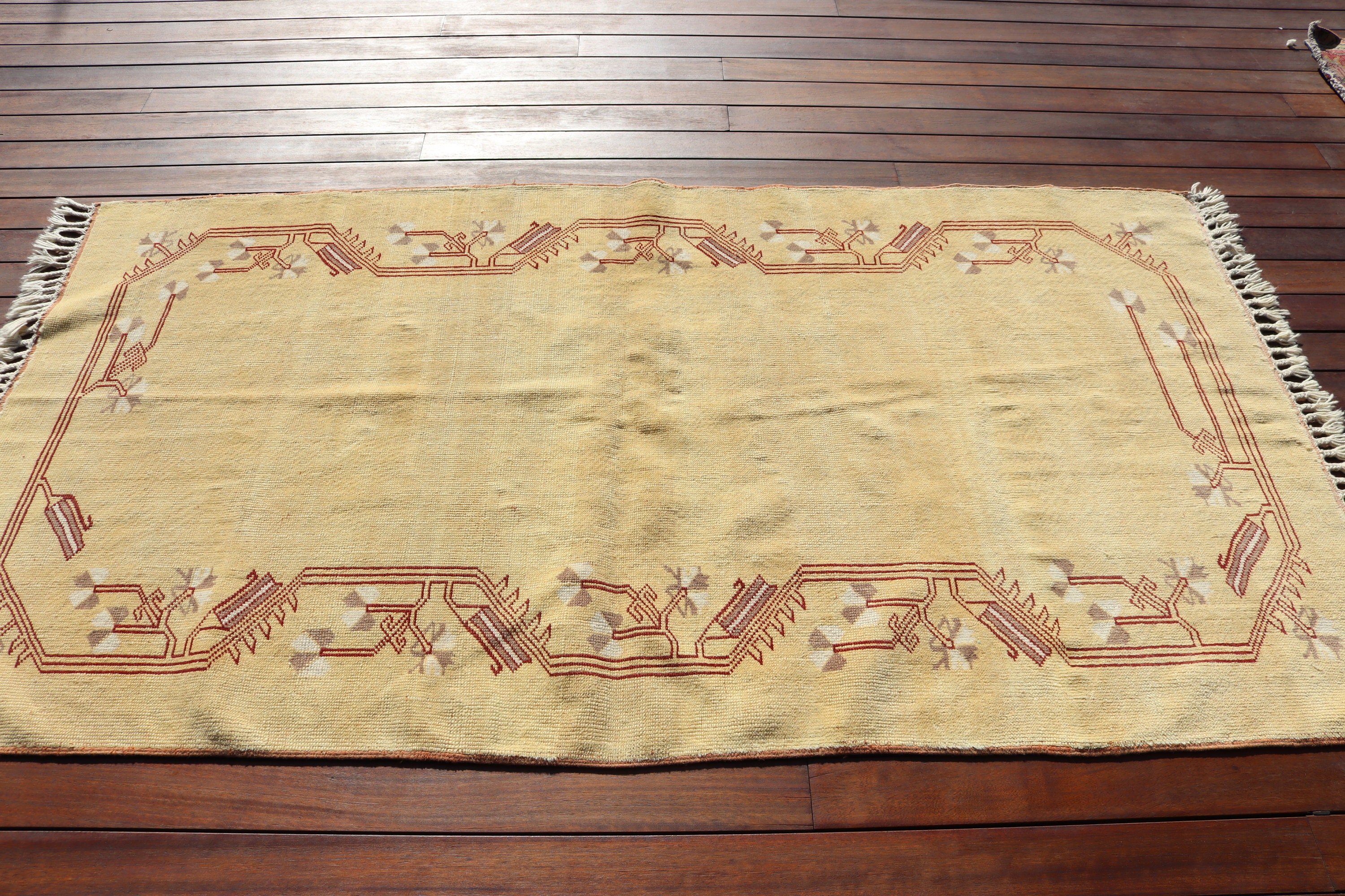 Turkish Rug, Luxury Rugs, Living Room Rugs, 3.7x6.7 ft Area Rug, Vintage Rug, Floor Rug, Aesthetic Rug, Moroccan Rugs, Yellow Modern Rug