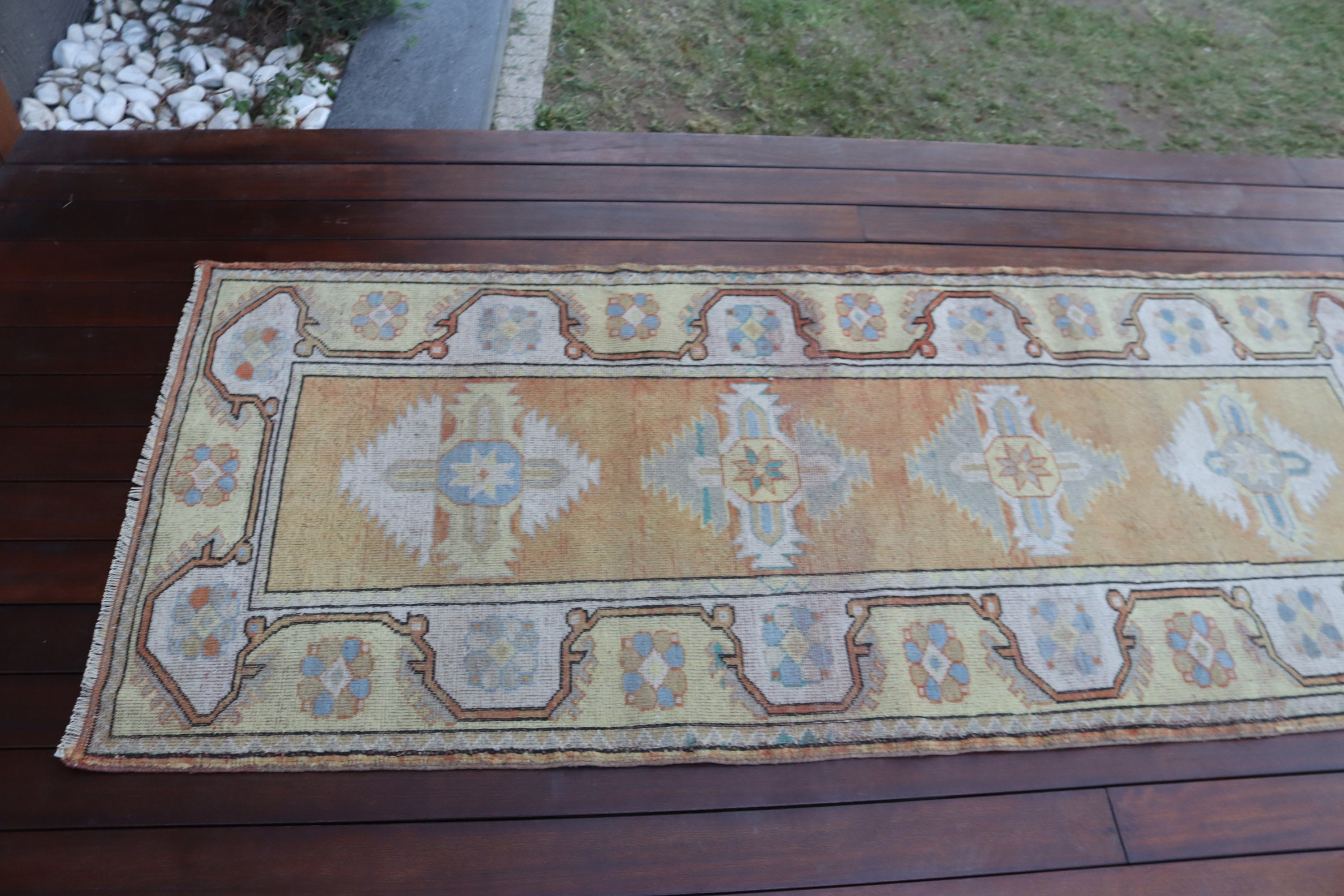 Vintage Rugs, Neutral Rugs, Orange Statement Rug, 2.7x6.5 ft Accent Rugs, Boho Accent Rugs, Turkish Rugs, Flatweave Rug, Nursery Rug