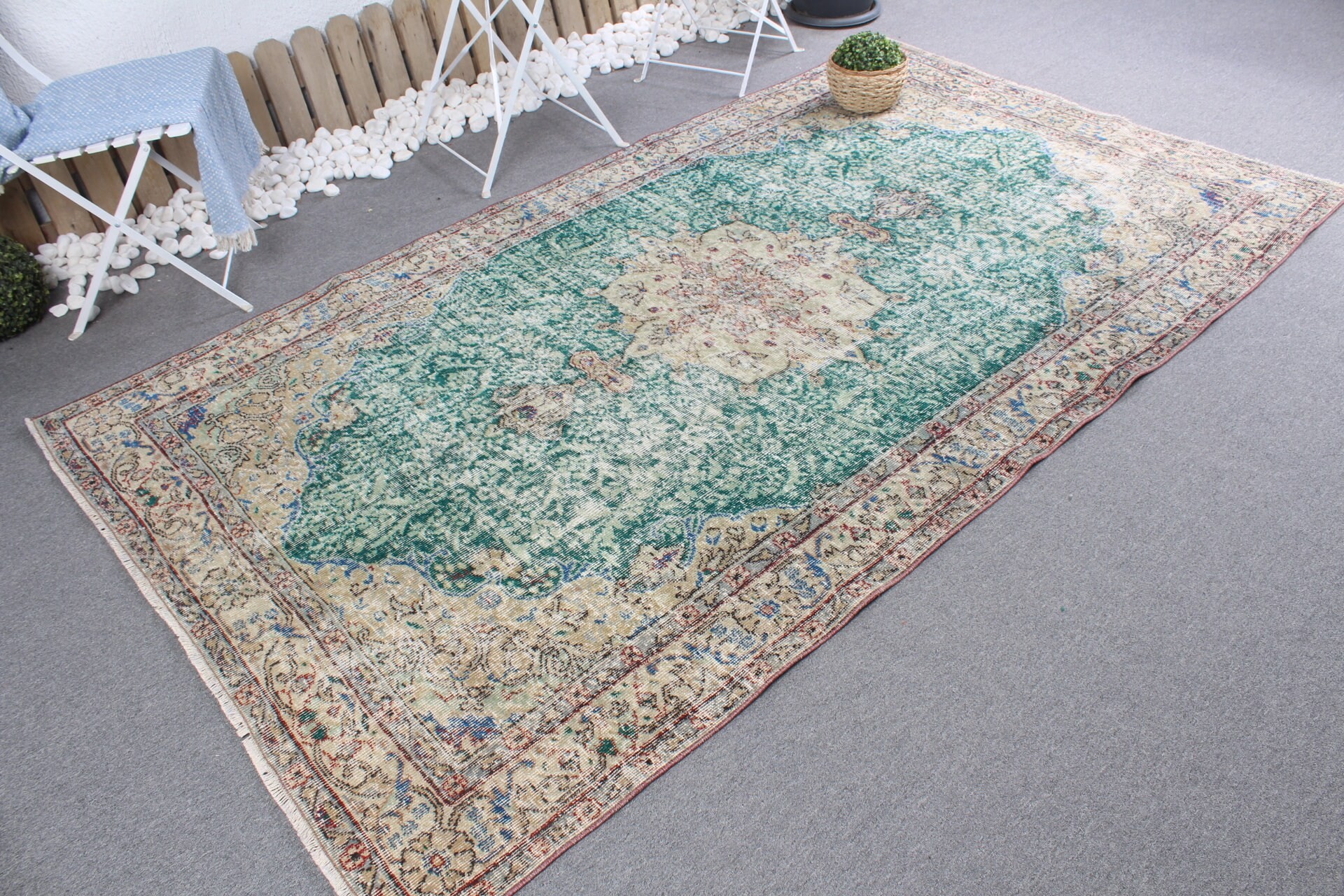 Vintage Rug, Green Kitchen Rug, Moroccan Rugs, 5.1x8.9 ft Large Rug, Living Room Rugs, Bedroom Rugs, Rugs for Bedroom, Turkish Rug