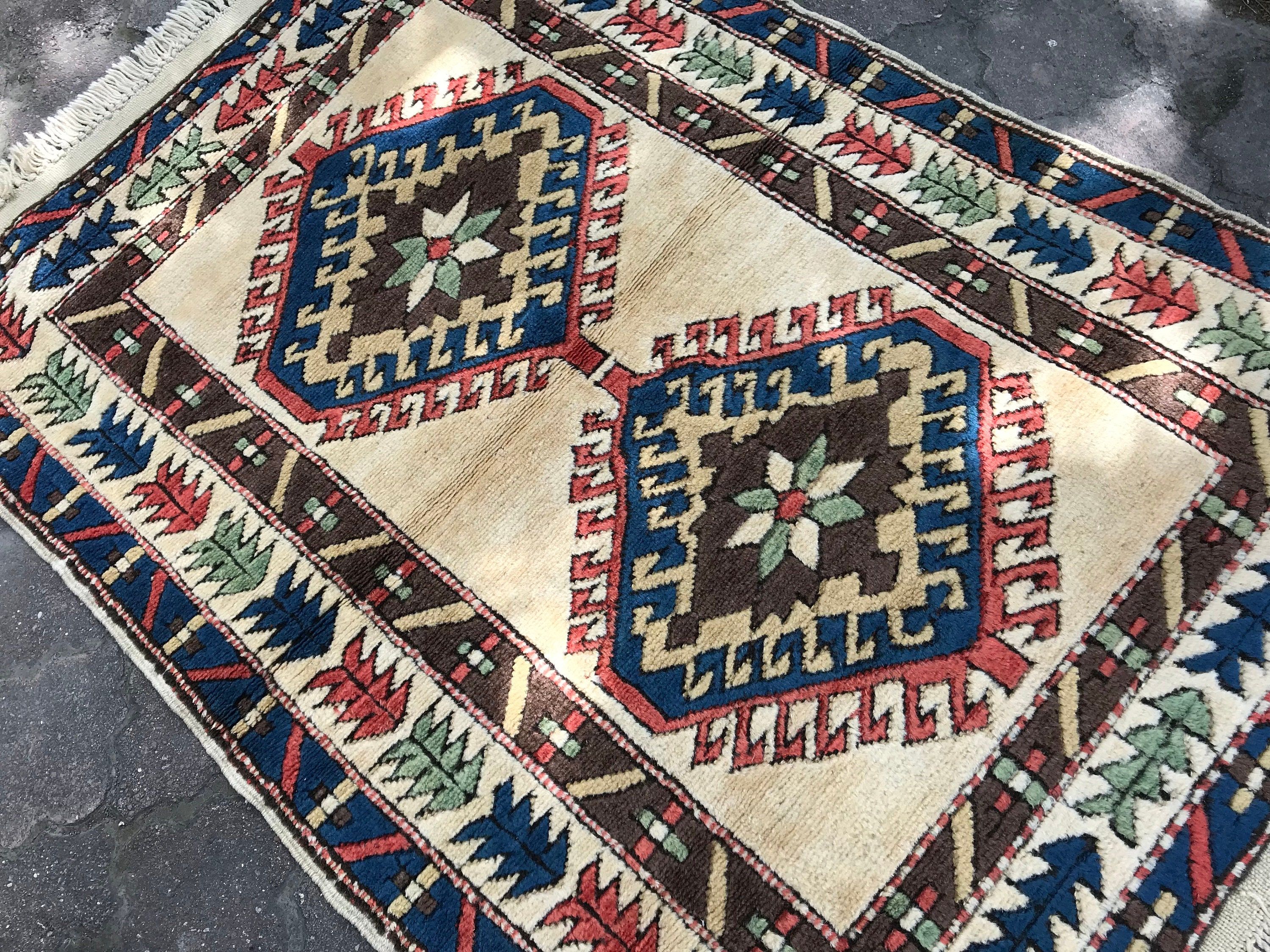 Wool Rug, Cool Rug, Beige Oushak Rug, Bedroom Rug, Turkish Rug, 3.4x4.8 ft Accent Rug, Vintage Rugs, Kitchen Rug, Art Rug, Rugs for Bedroom