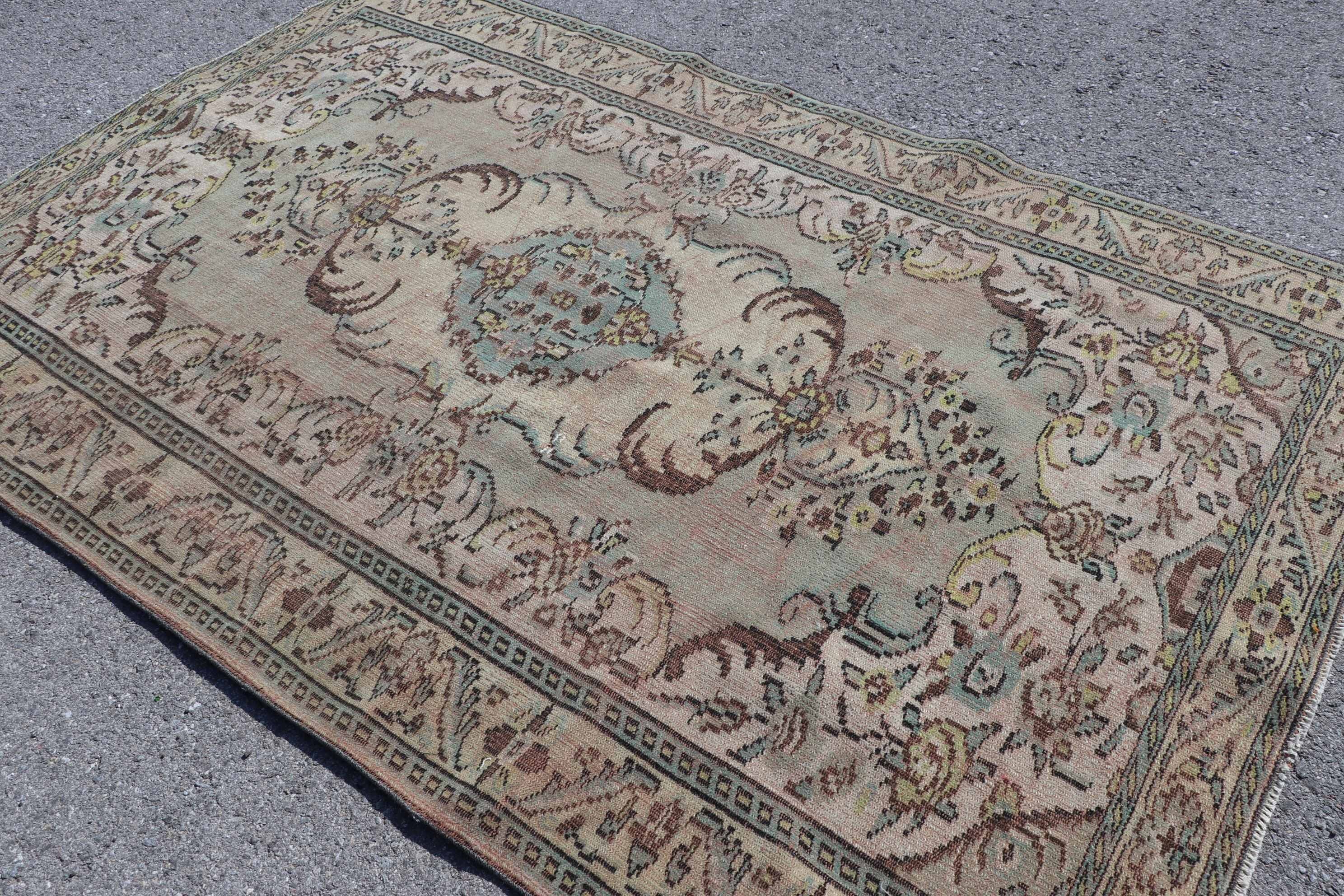 5.7x8.8 ft Large Rug, Oriental Rug, Salon Rug, Turkish Rugs, Floor Rug, Green Kitchen Rug, Rugs for Bedroom, Bedroom Rug, Vintage Rug