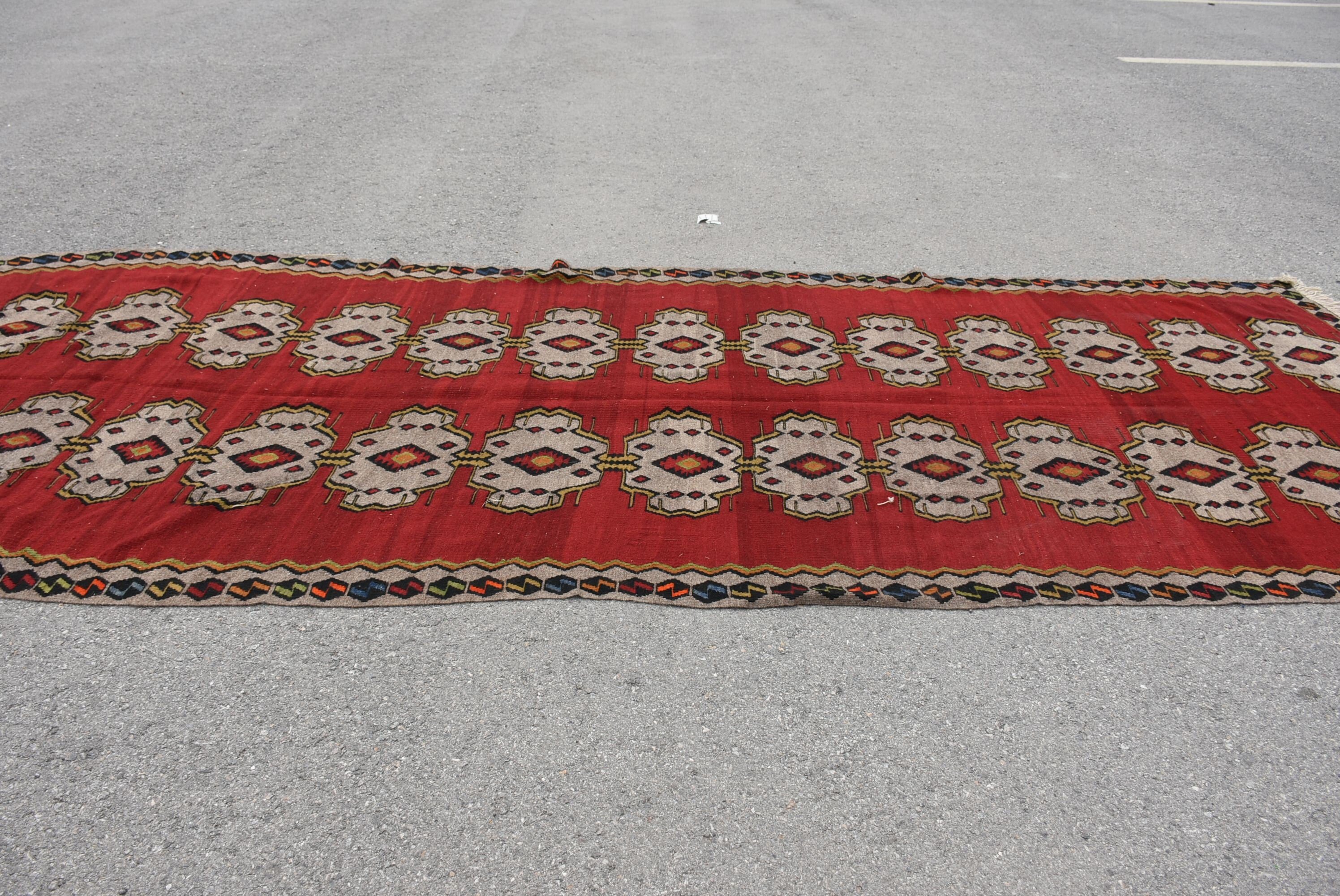 Kilim, 5.6x14.4 ft Yolluk Halısı, Vintage Halılar, Merdiven Halıları, Mutfak Halısı, Türk Halısı, Kırmızı Oryantal Halı, Oushak Halısı, Sanat Halısı, Oryantal Halılar