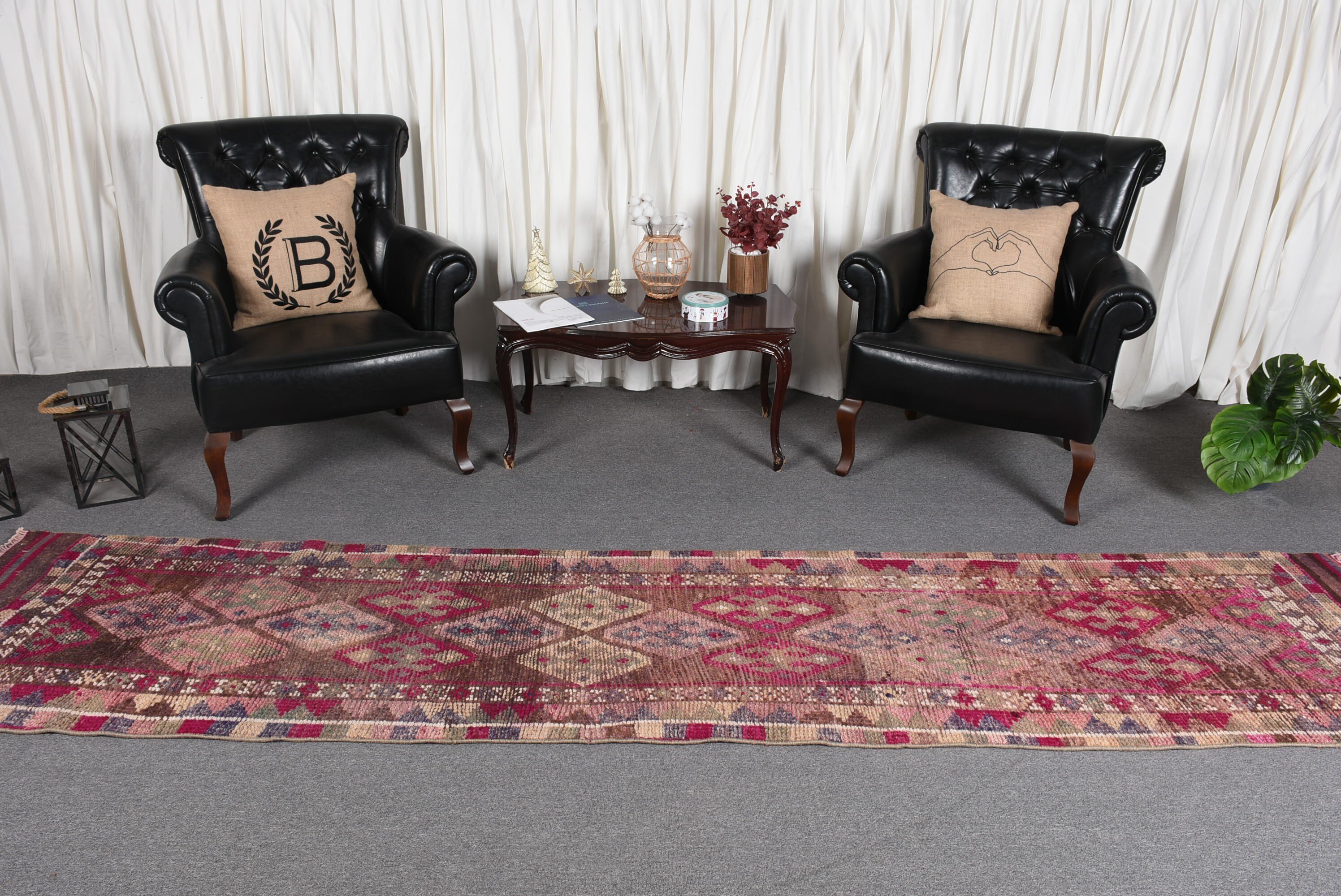 Purple Bedroom Rugs, Rugs for Kitchen, Stair Rug, Cool Rugs, 2.6x11.7 ft Runner Rugs, Antique Rug, Vintage Rugs, Turkish Rug, Corridor Rug