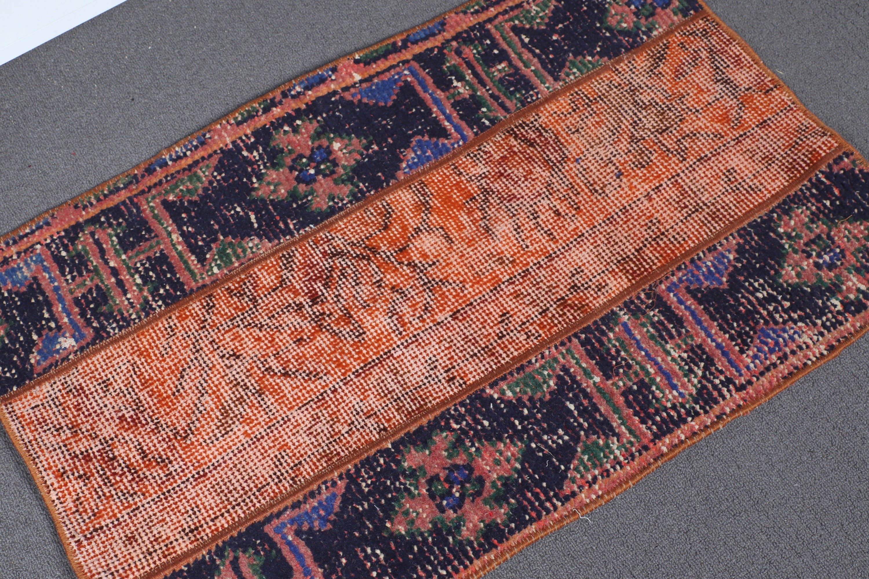 1.7x2.6 ft Small Rugs, Orange Anatolian Rugs, Vintage Rug, Car Mat Rug, Turkish Rug, Entry Rugs, Cool Rug, Organic Rugs, Handwoven Rugs