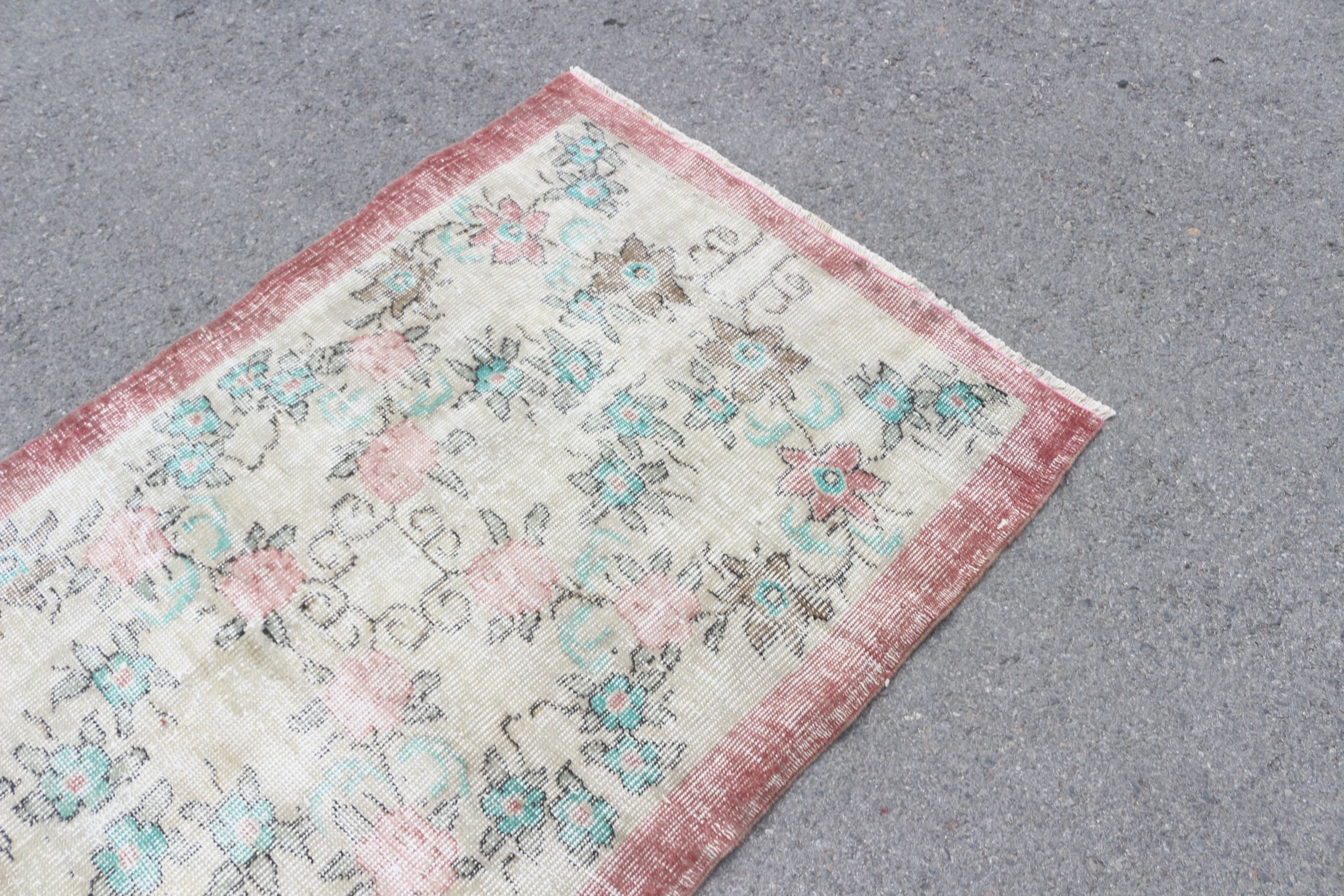 Rugs for Bedroom, Hand Knotted Rug, Vintage Rug, Turkish Rug, Cool Rug, Beige Kitchen Rug, Nursery Rug, 3.7x5.9 ft Accent Rug