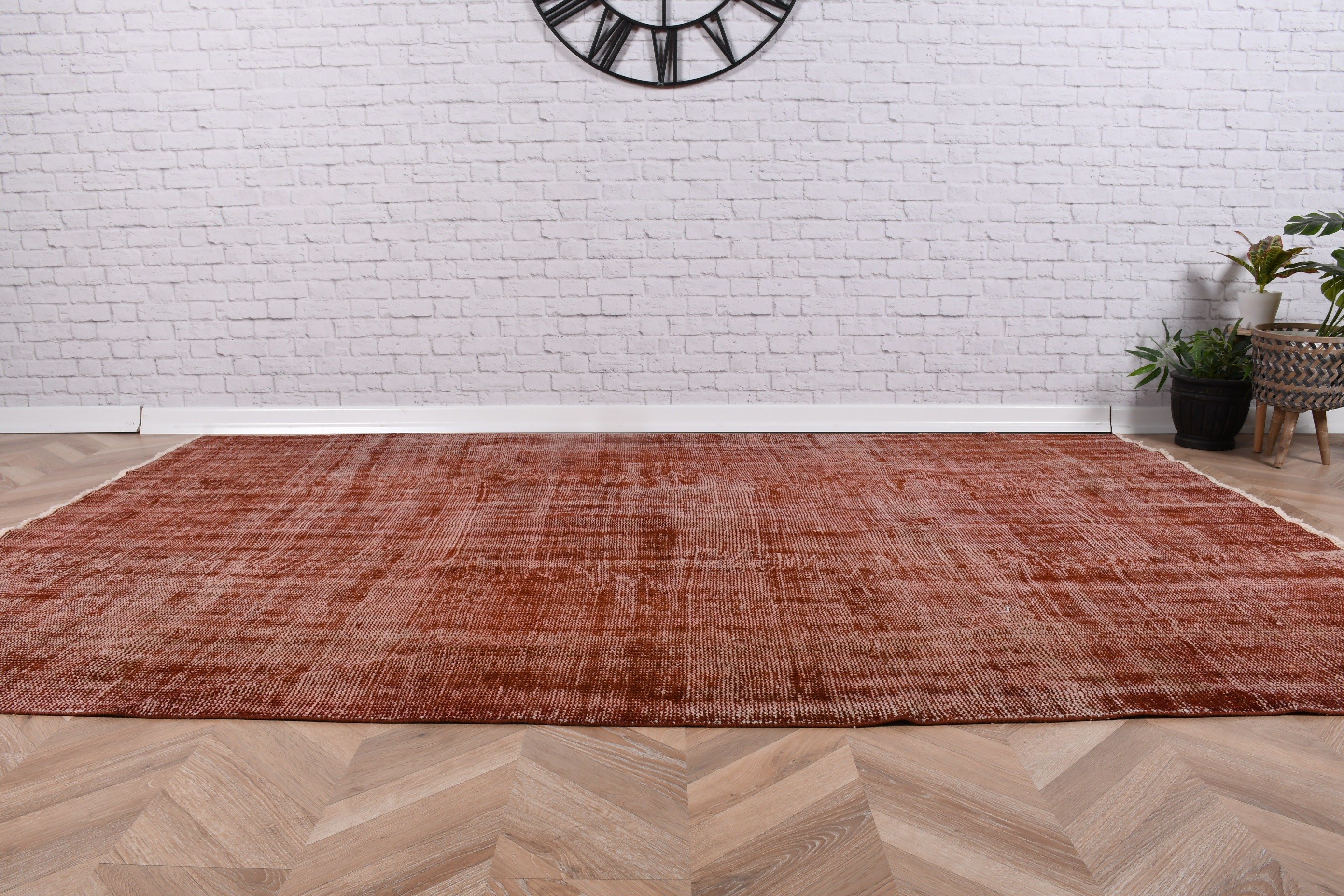 Açıklama Halıları, Turuncu Boho Halısı, 5,4x8,5 ft Büyük Halı, Vintage Halı, Oturma Odası Halıları, Türk Halıları, Büyük Oushak Halısı, Fas Halısı