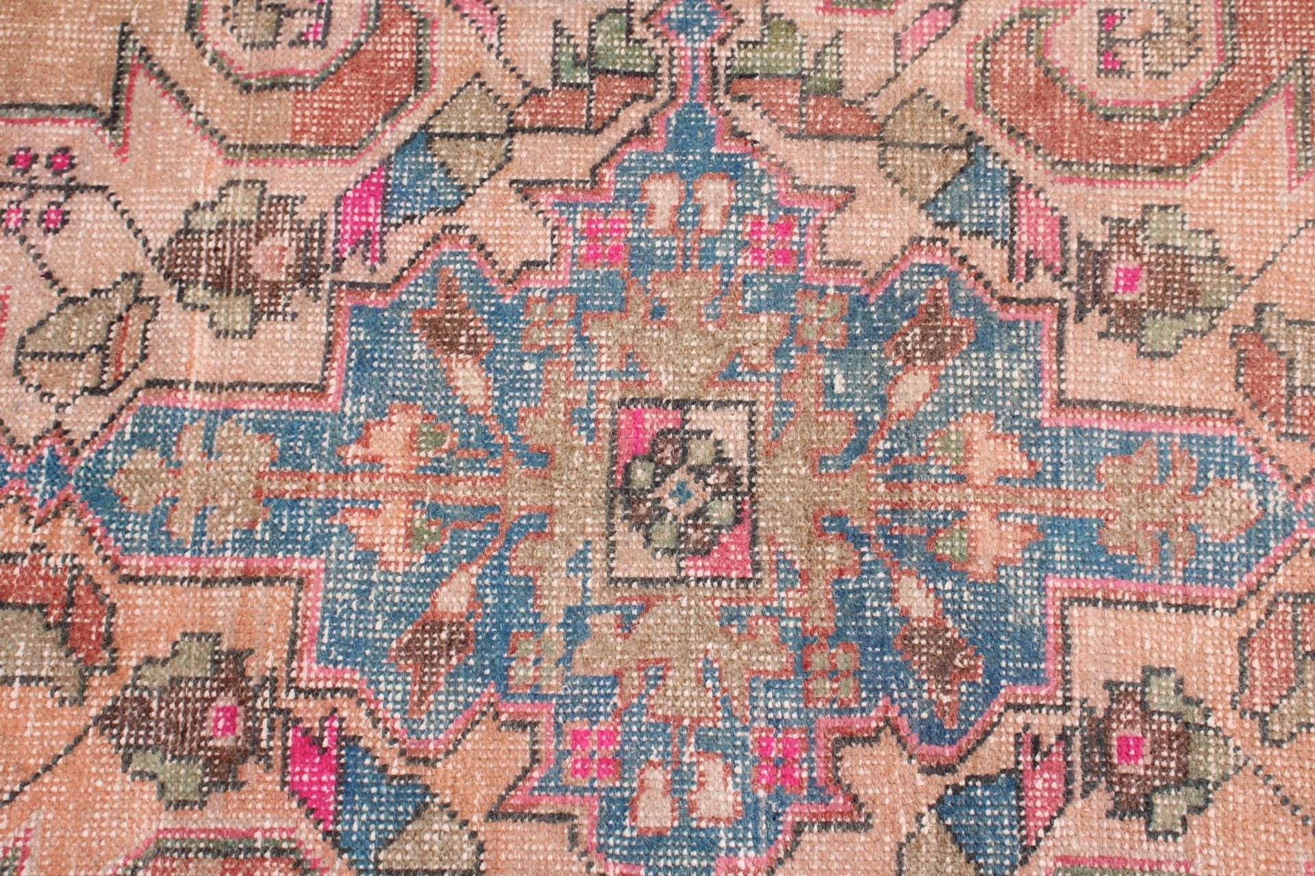 Oturma Odası Halıları, Türk Halıları, Ev Dekorasyonu Halıları, 3,6x6,7 ft Alan Halıları, Pembe Boho Halıları, Vintage Halı, Vintage Alan Halıları