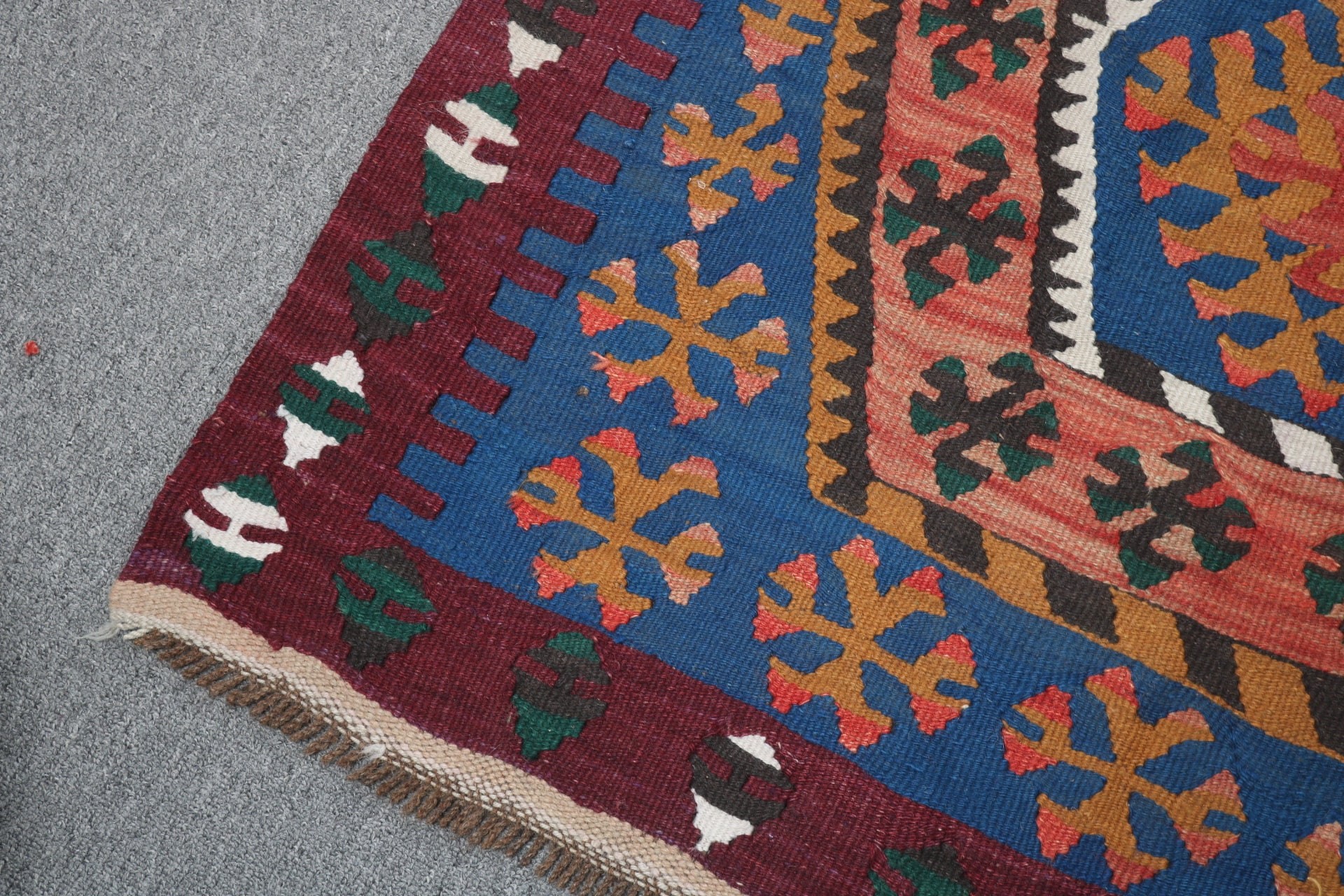 Düz Dokuma Halılar, Giriş Halıları, 2,9x7,1 ft Aksan Halıları, El Dokuma Halıları, Mutfak Halısı, Turuncu Modern Halı, Vintage Halılar, Türk Halıları, Kilim