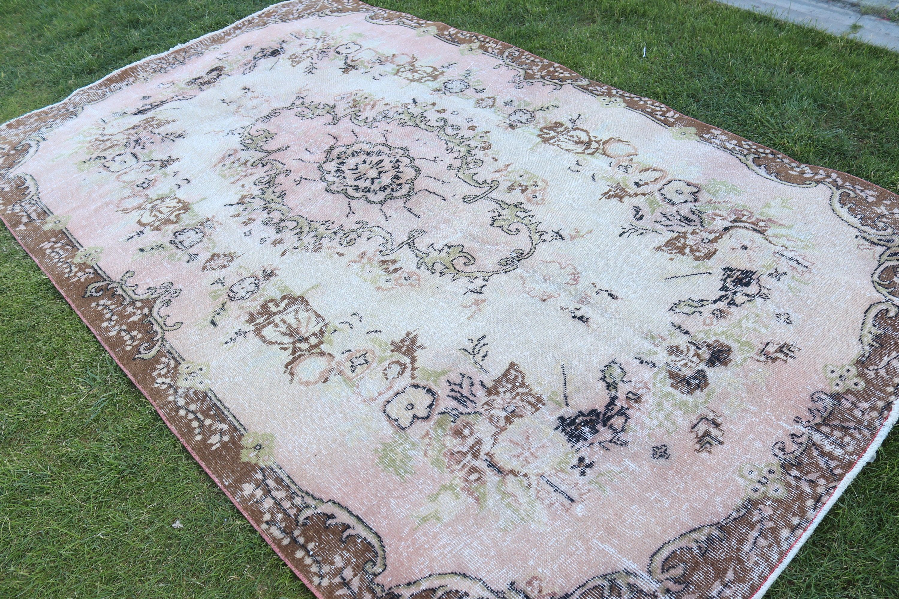 Bej Havalı Halı, Türk Halıları, Yemek Odası Halısı, 5,8x9,8 ft Büyük Halılar, Anadolu Halıları, Vintage Halı, Modern Halılar, Yer Halısı, Oturma Odası Halıları